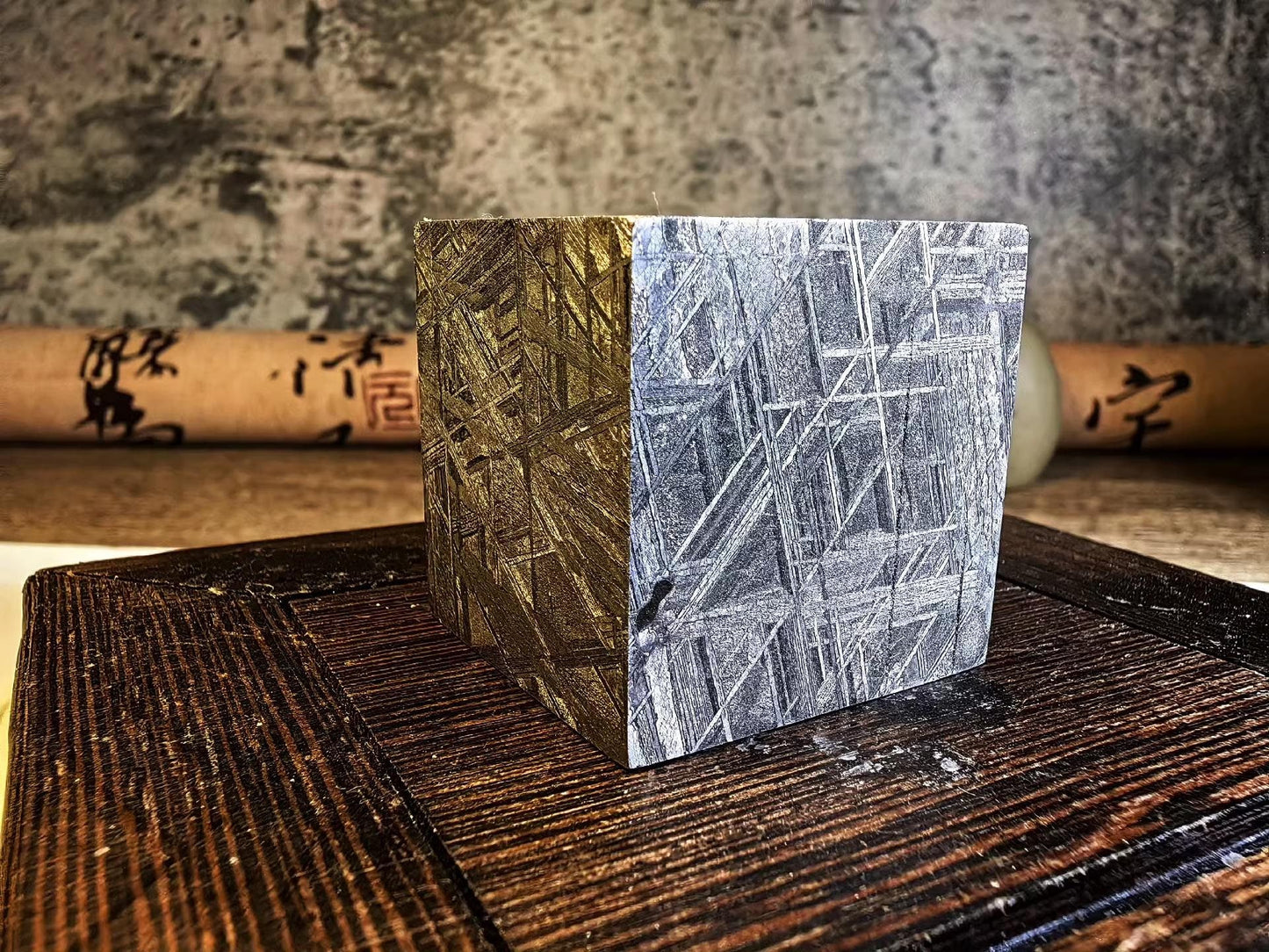 4.6 Billion Years Ago Muonionalusta meteorite/Meteorite cube/Muonionalusta Cube/High-Quality Meteorite/Meteorite Fragment 203 grams