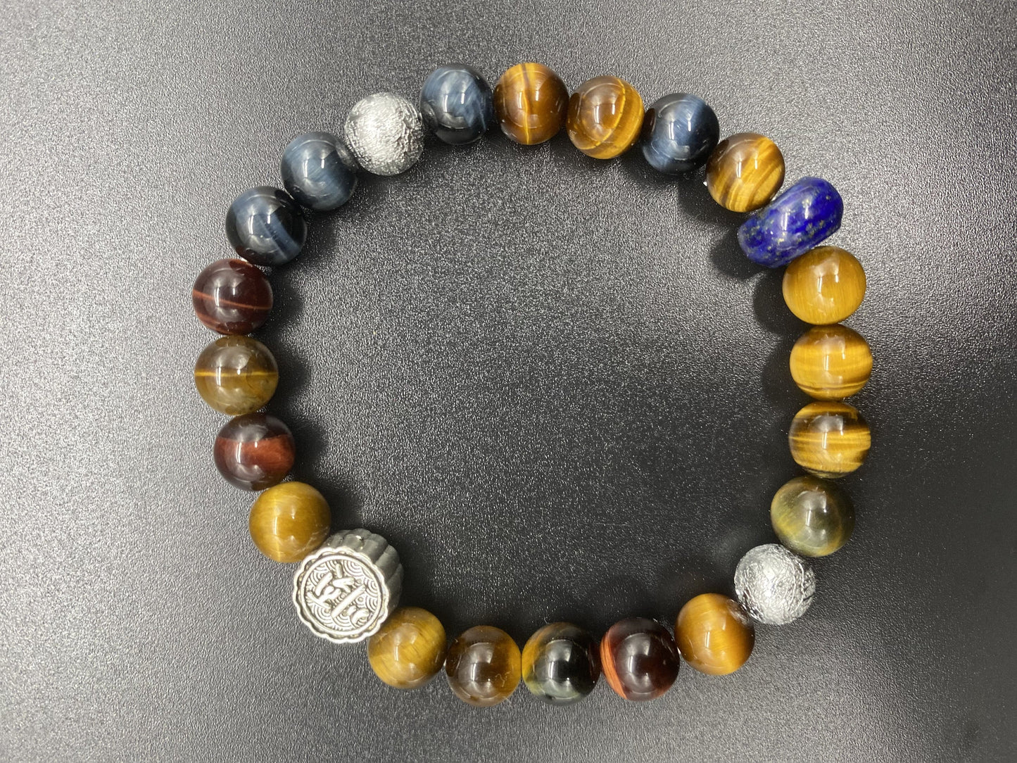 Unique Handmade Bracelet with Natural Crystals and Meteorite