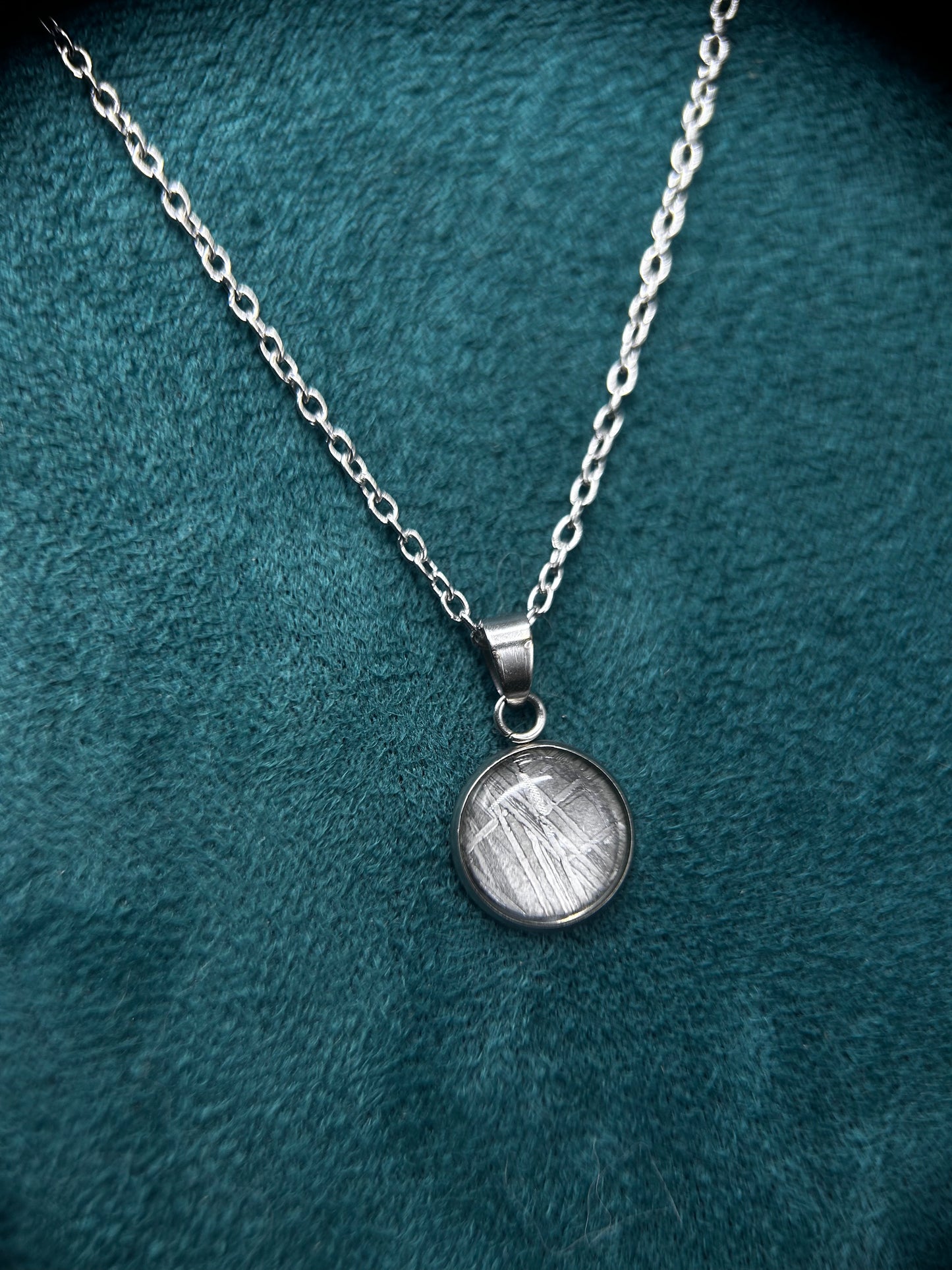 Muonionalusta Iron Meteorite Pendant: 13.8mm Meteorite Necklace, Cosmic Jewelry,Meteorite Jew