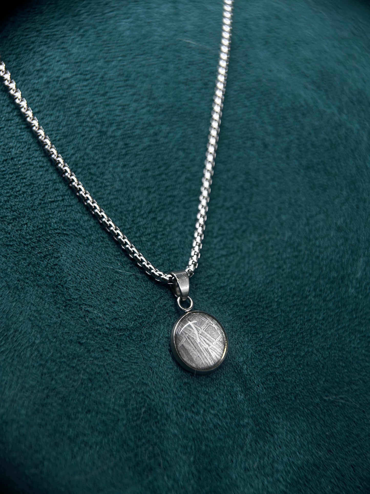 Muonionalusta Iron Meteorite Pendant: 13.8mm Meteorite Necklace, Cosmic Jewelry,Meteorite Jew
