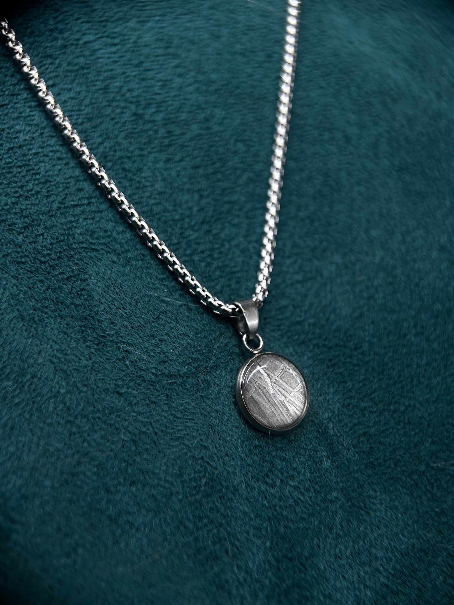 Muonionalusta Iron Meteorite Pendant: 13.8mm Meteorite Necklace, Cosmic Jewelry,Meteorite Jew