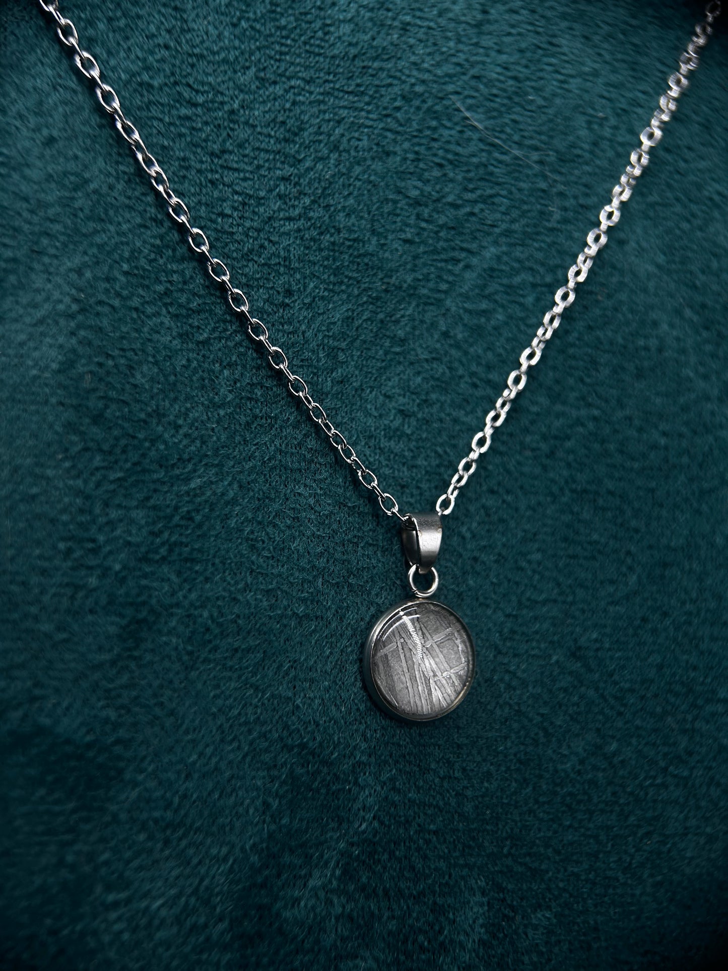 Muonionalusta Iron Meteorite Pendant: 13.8mm Meteorite Necklace, Cosmic Jewelry,Meteorite Jew
