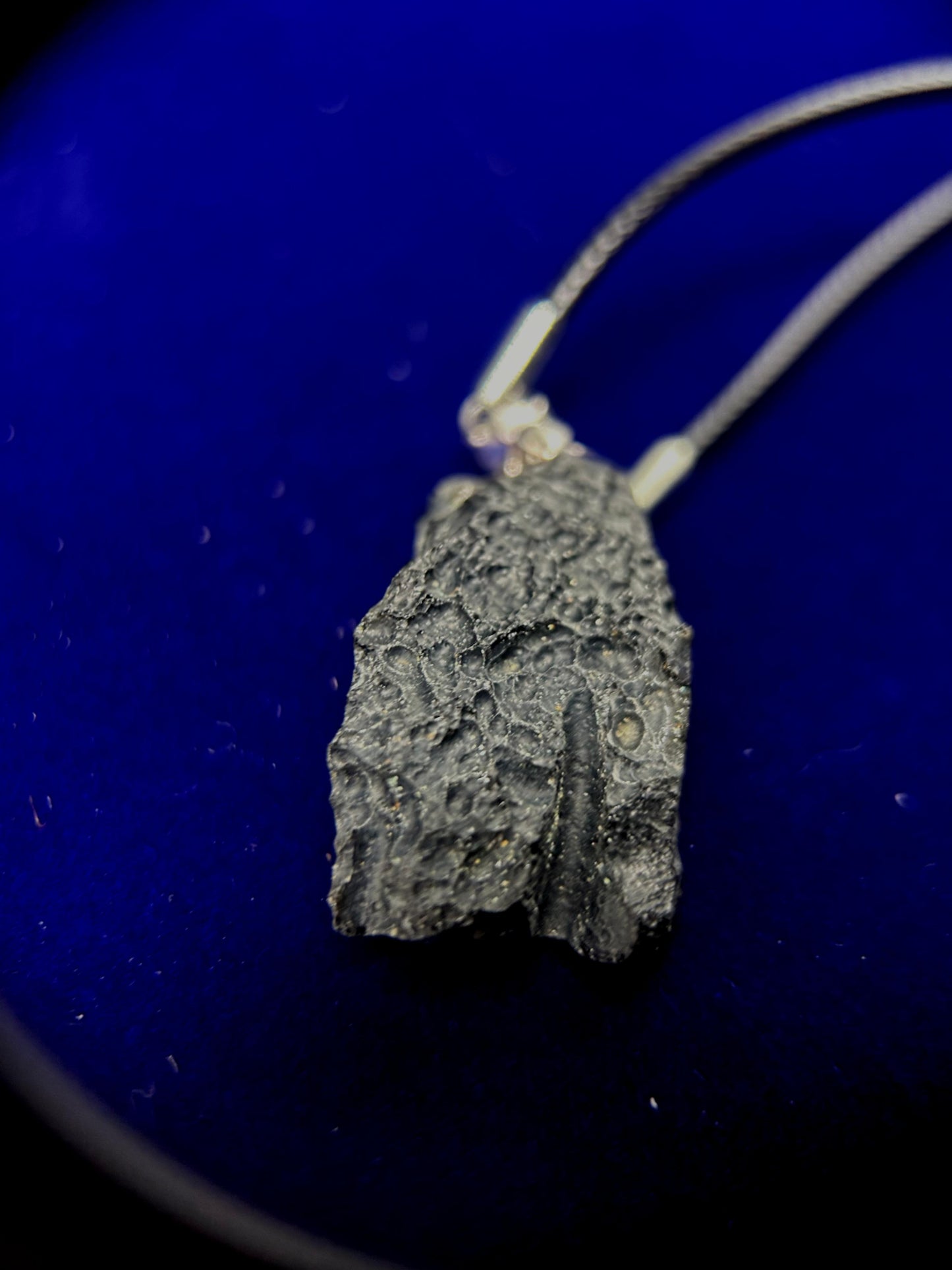 Raw Leigongmo Meteorite Necklace | Unique Handmade Obsidian Pendant | Spiritual Protection Amulet | One of a Kind, Random Selection