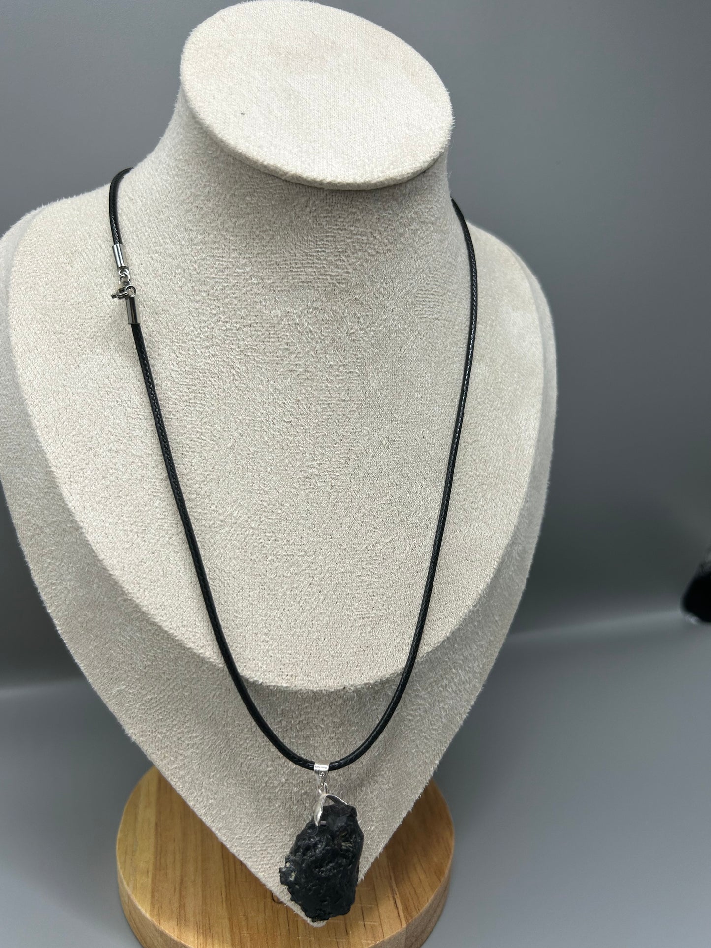 Raw Leigongmo Meteorite Necklace | Unique Handmade Obsidian Pendant | Spiritual Protection Amulet | One of a Kind, Random Selection