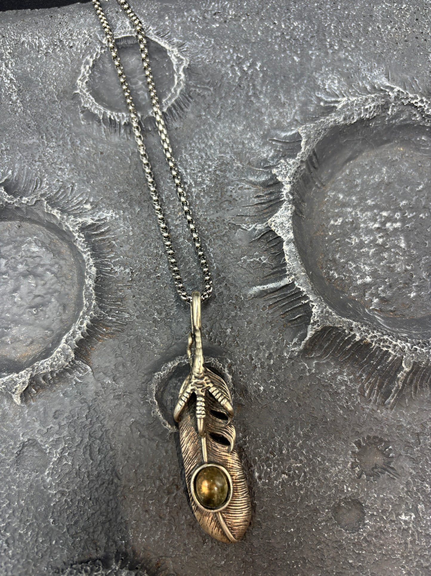 Libyan Desert Glass Eagle Feather Necklace • 925 Sterling Silver Feather • High-Transparency Gem • Handcrafted Talisman of Cosmos