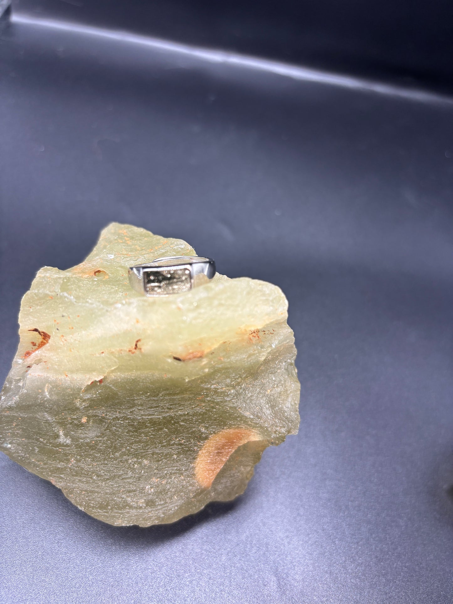 Galaxy Muonionalusta Meteorite Ring,Adjustable Sterling Silver Ring,Architectural Design, Unique Gift