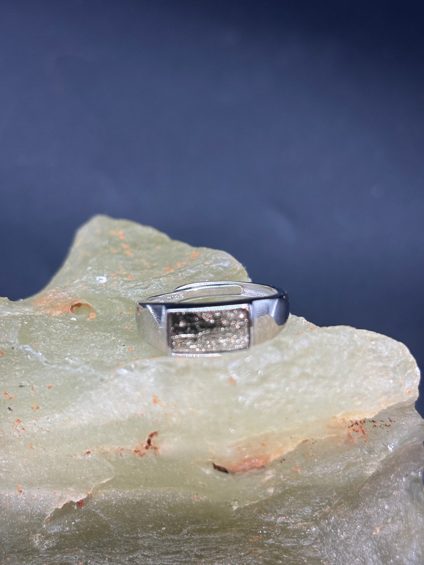 Galaxy Muonionalusta Meteorite Ring,Adjustable Sterling Silver Ring,Architectural Design, Unique Gift