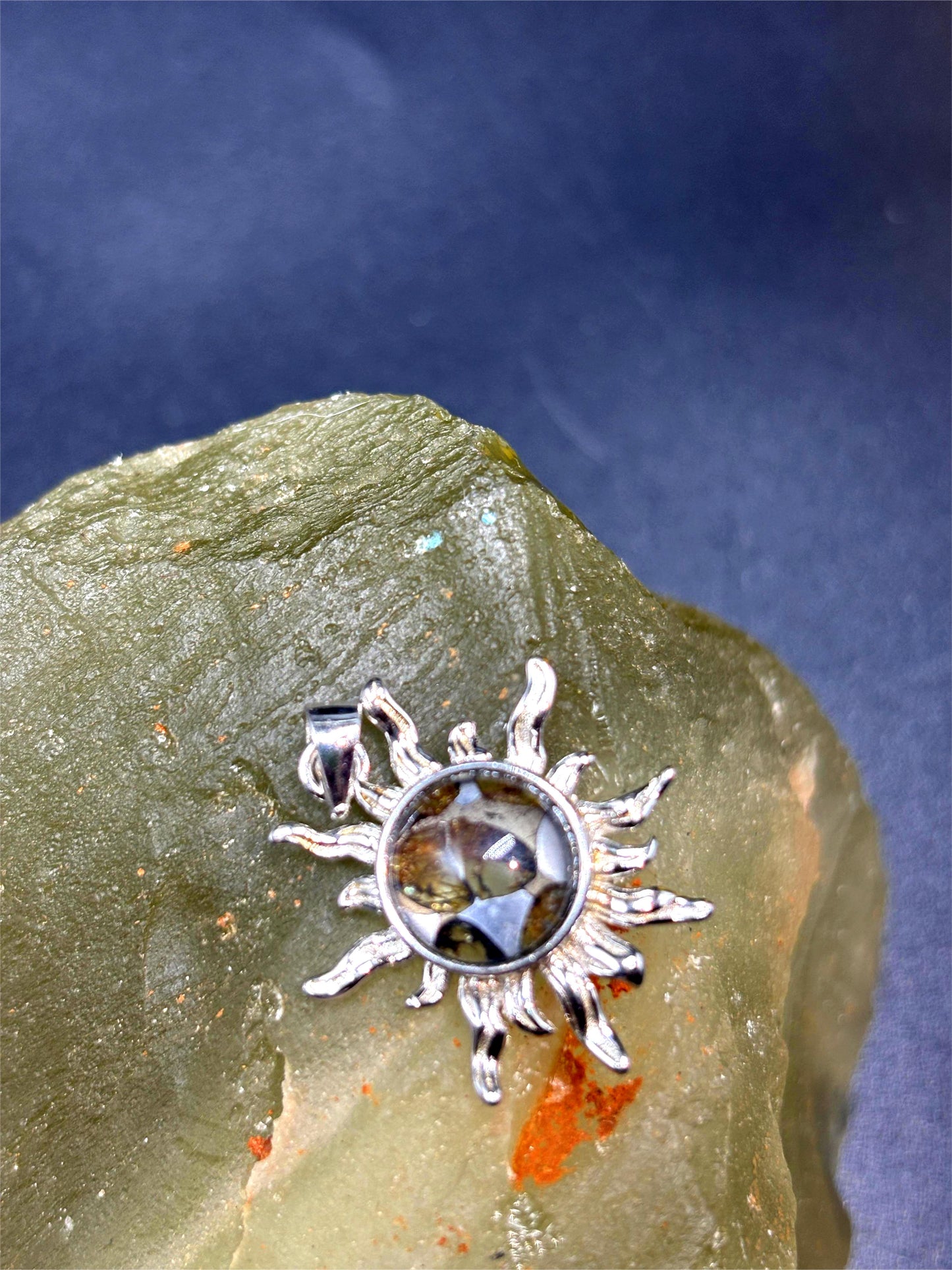 Sericho Meteorite Sun Necklace, Sterling Silver, Celestial Jewelry, Gift for Her, Space Jewelry, Unique Pendant