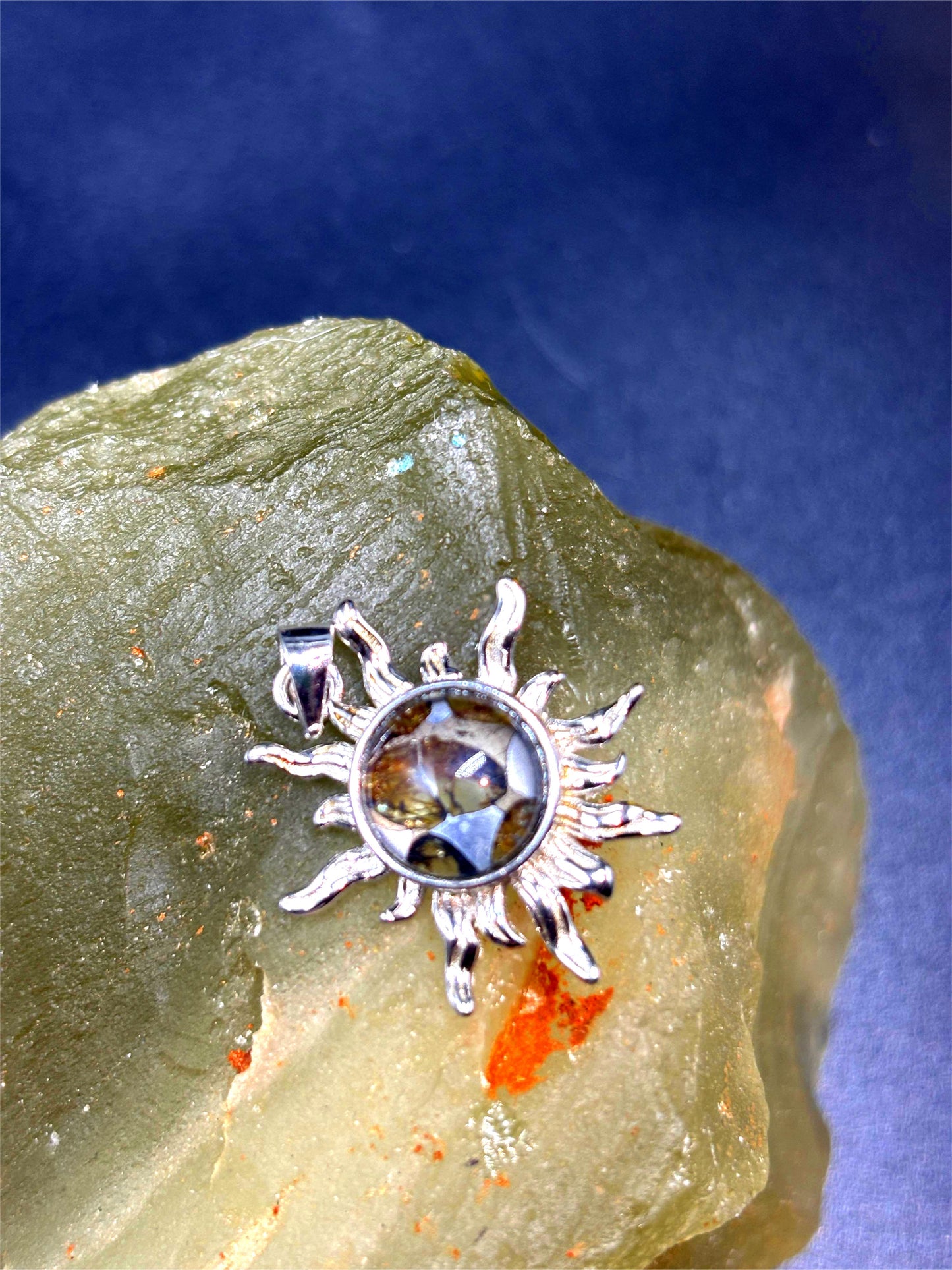 Sericho Meteorite Sun Necklace, Sterling Silver, Celestial Jewelry, Gift for Her, Space Jewelry, Unique Pendant