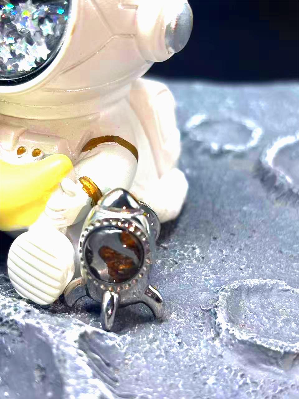 Sericho Meteorite Rocket Brooch, Sterling Silver Space Pin, Celestial Jewelry, Unique Sci-Fi Gift for Him for Her, Graduation Gift