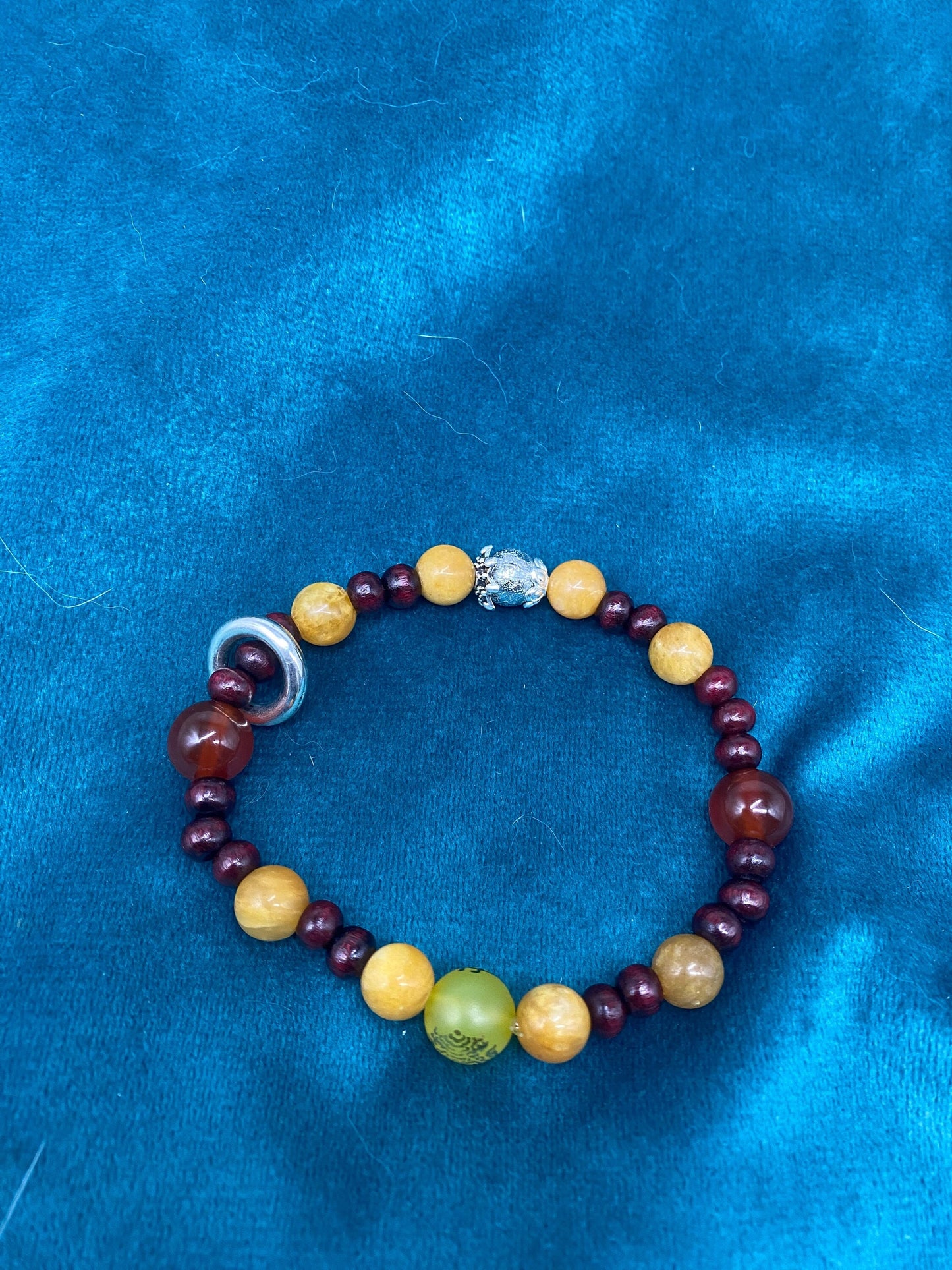 Handmade Christmas Gift for Him - Unique Men's Bracelet with Natural Crystals and Meteorite