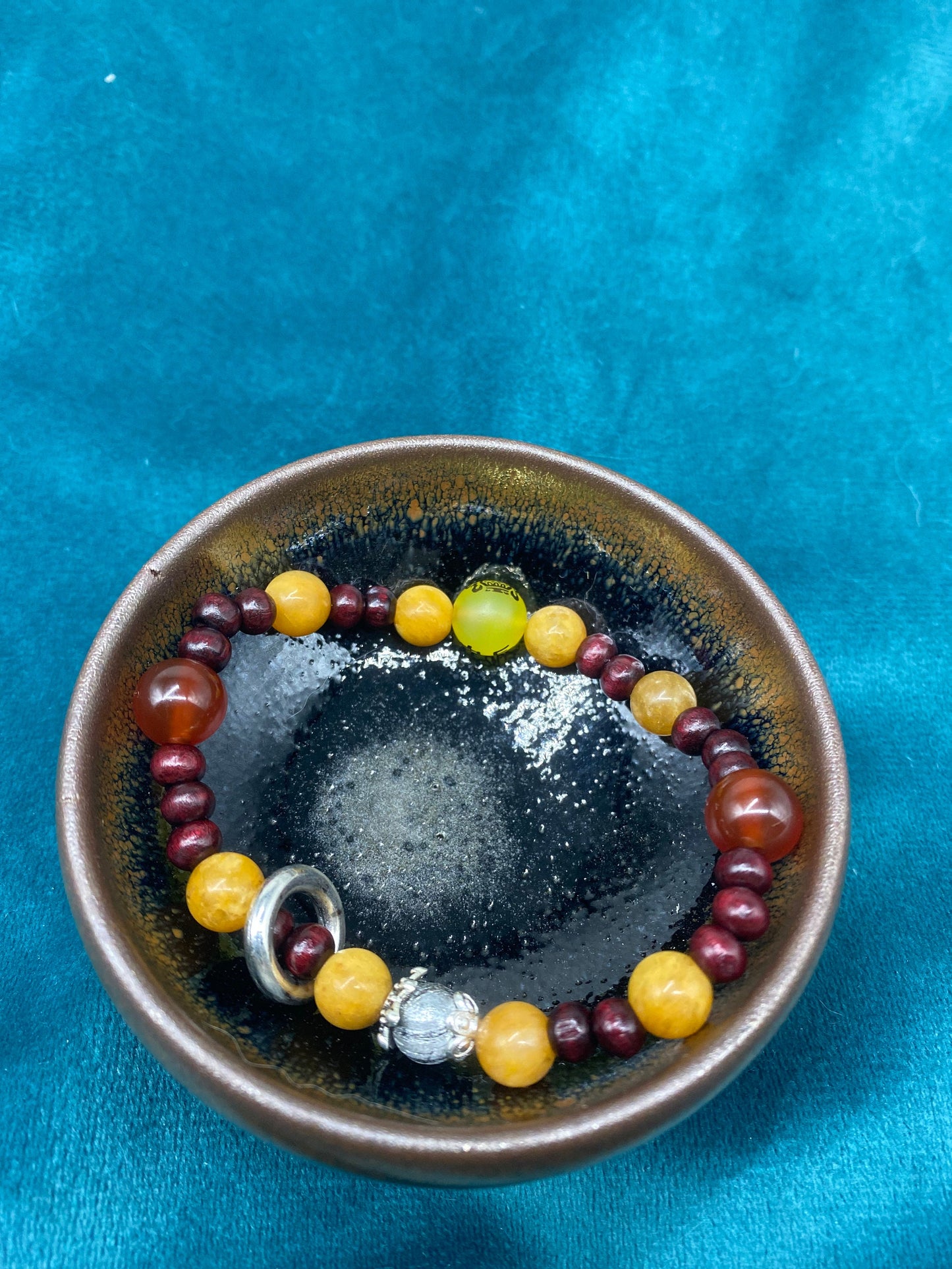 Handmade Christmas Gift for Him - Unique Men's Bracelet with Natural Crystals and Meteorite