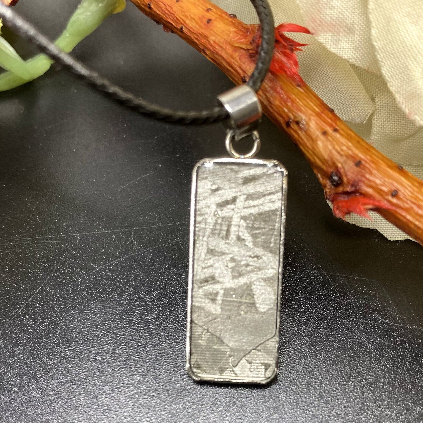 Iron meteorite Natural meteorite carving pendant! Rectangle Meteorite Pendant Necklace