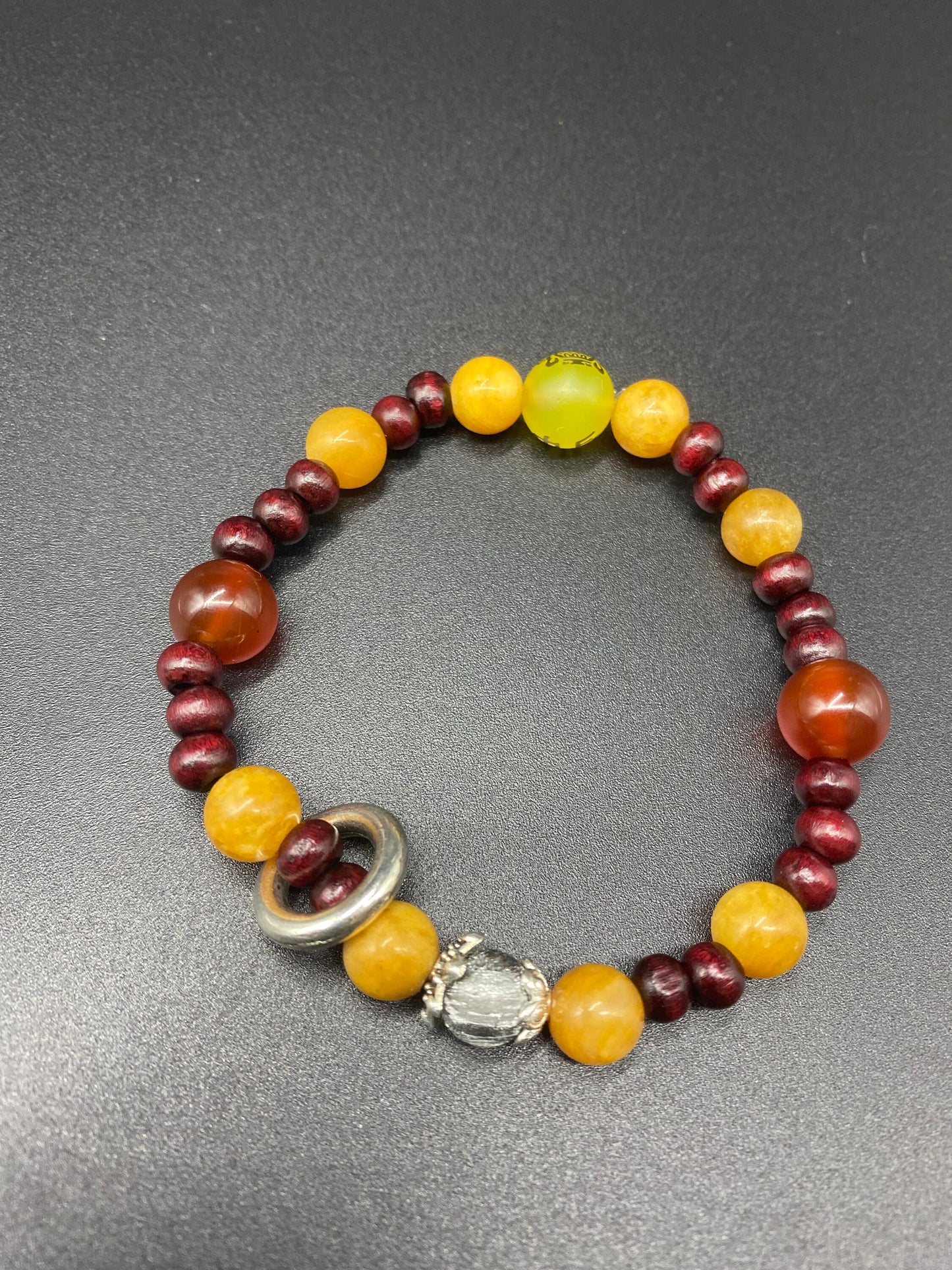 Handmade Christmas Gift for Him - Unique Men's Bracelet with Natural Crystals and Meteorite