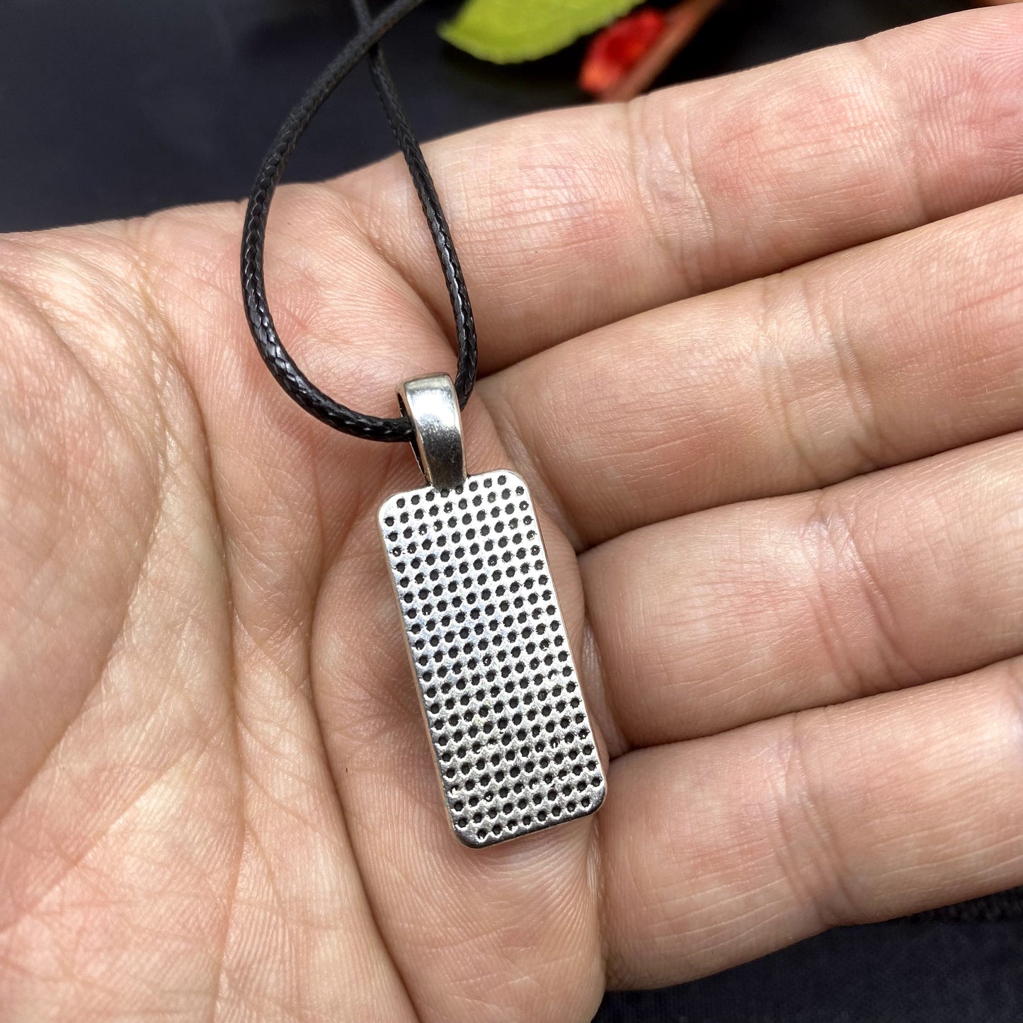 Iron meteorite Natural meteorite carving pendant! Rectangle Meteorite Pendant Necklace