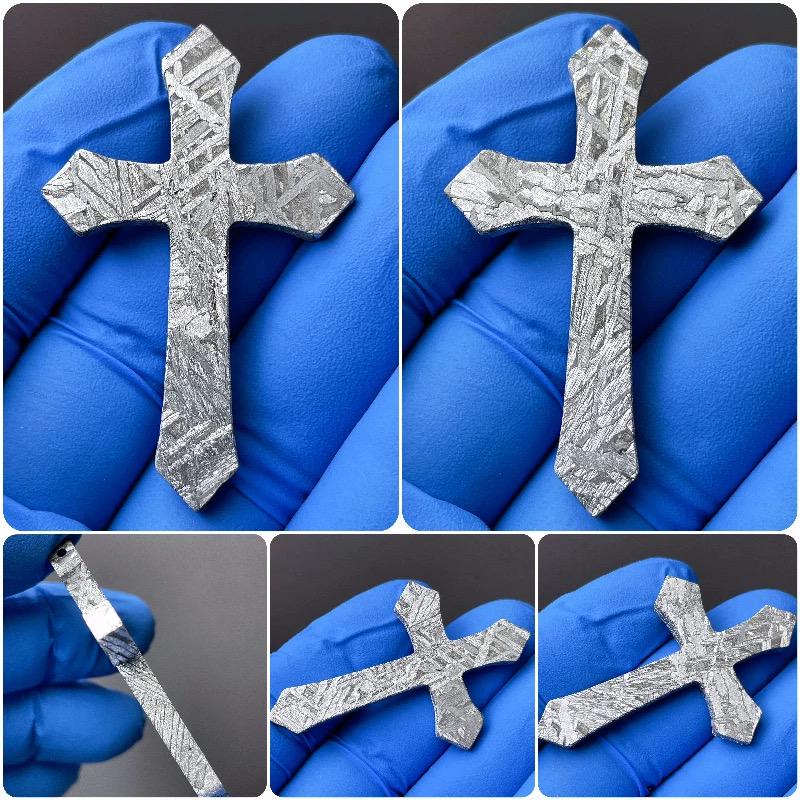 Unique Iron Meteorite Cross Pendant gift for spiritual,Guardian of Protection & Spiritual Power