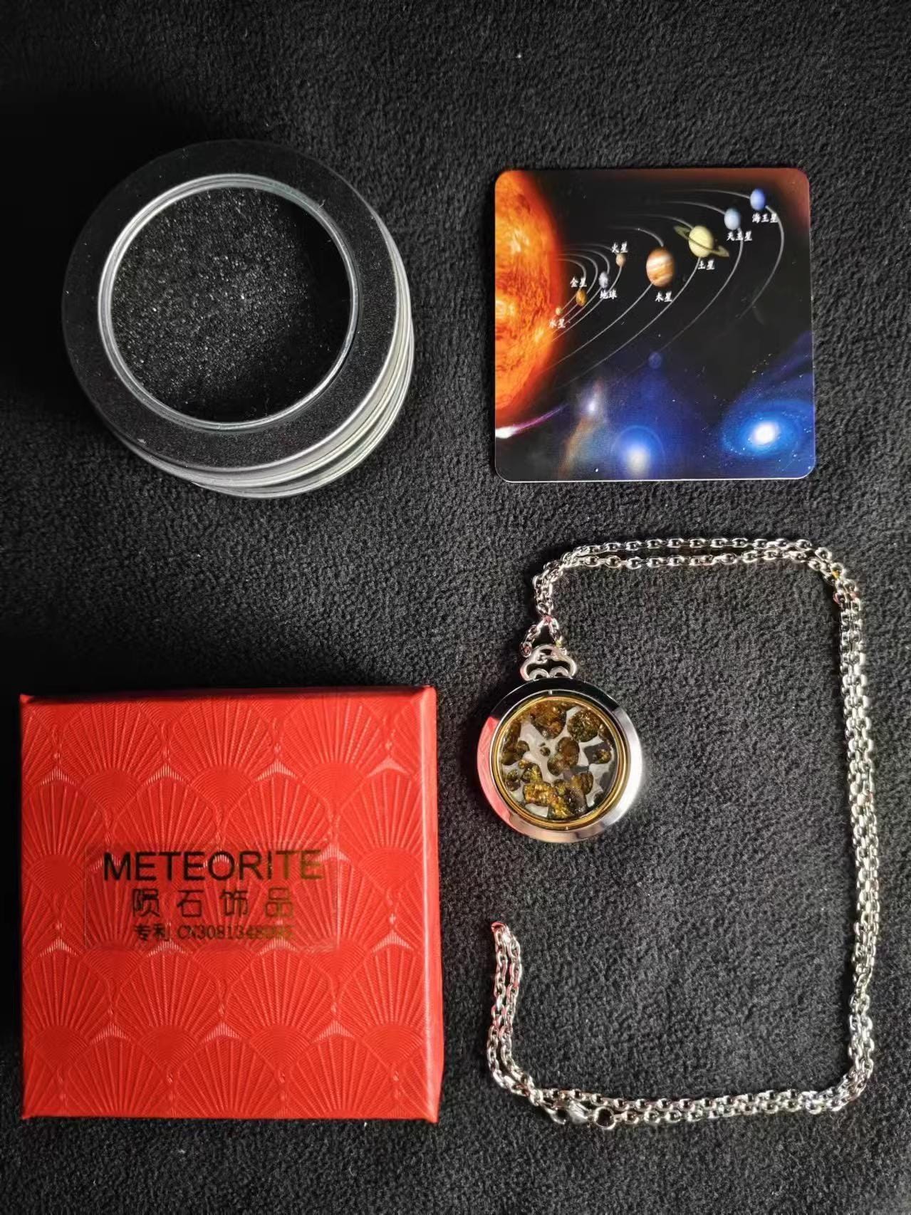 Sericho Pallasite Meteorite Pendant, Meteorite pendant, Pallasite necklace, Collection, Spinning Fob Pendant, Gift For Her