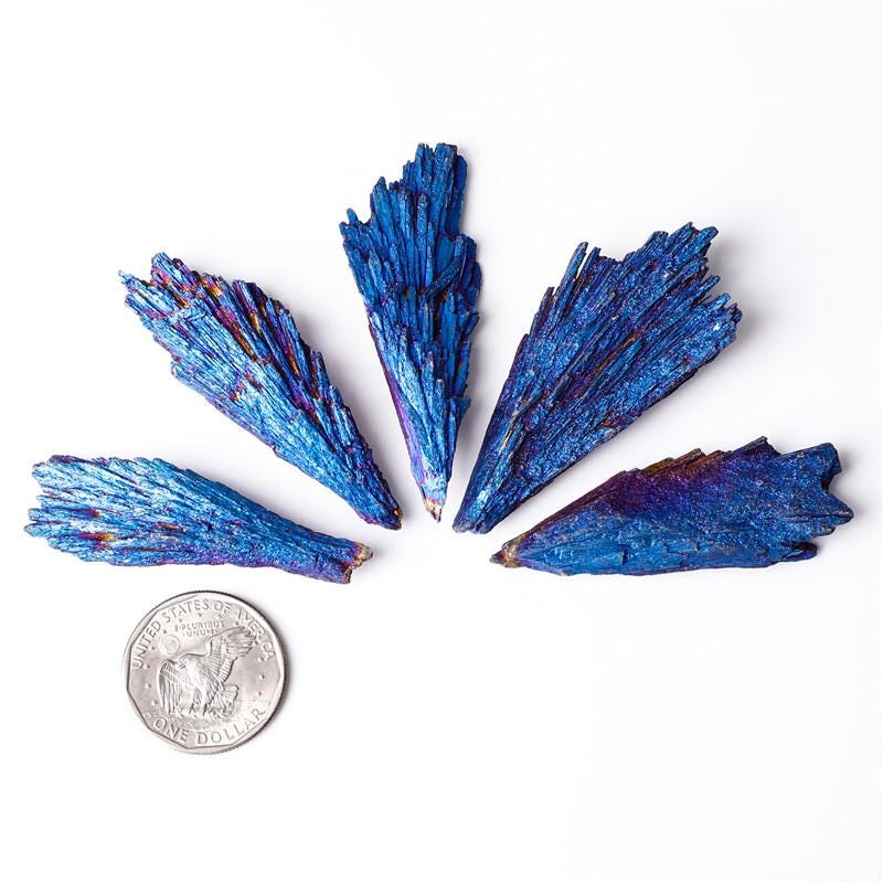 Natural Peacock Kyanite Crystal, Aura Kyanite Peacock Feather, Rainbow Peacock Titanium Kyanite Blades, Kyanite Specimen