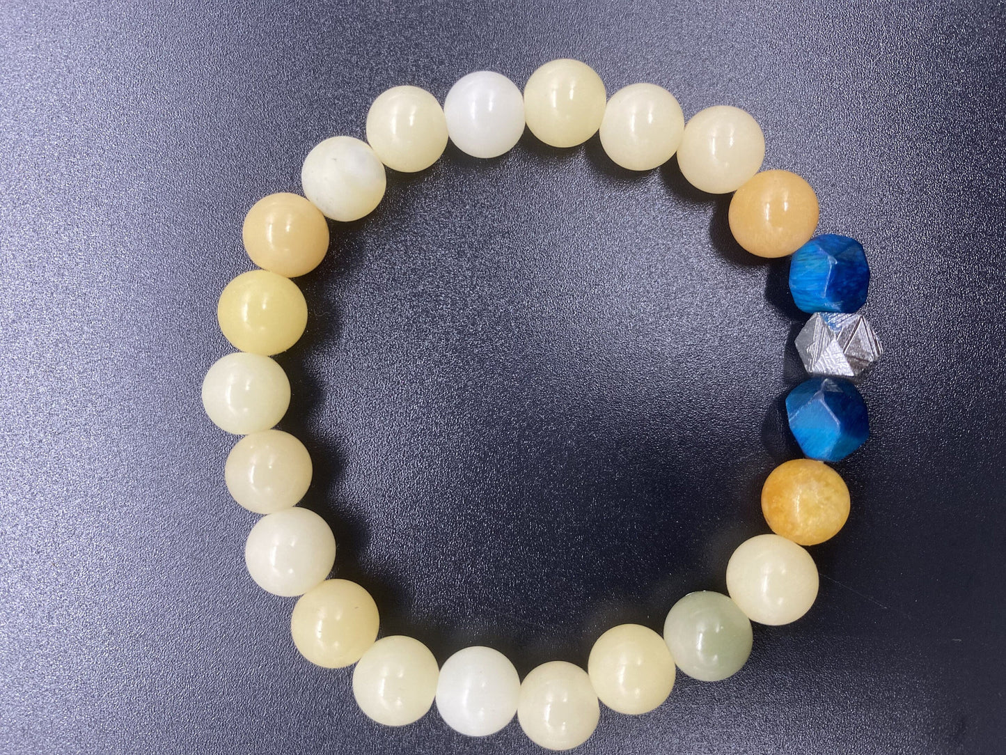 Unique Handmade Women's Pearl Meteorite Bracelet with Natural Crystals and Meteorite