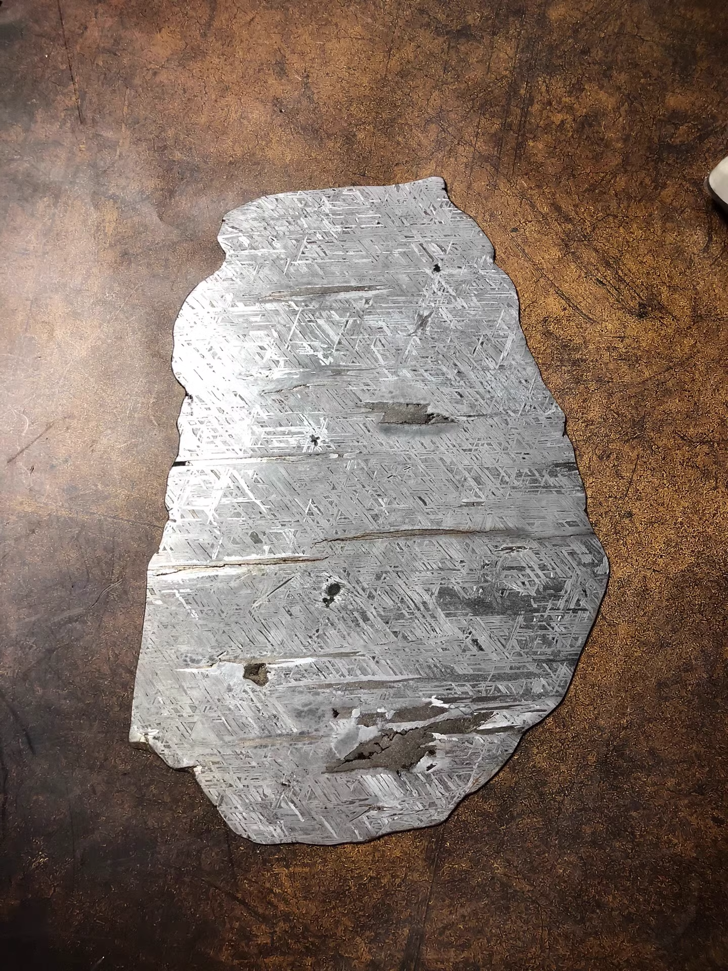 Aletai Iron meteorite Specimen For Collection, Meteorite Slice, Meteorite Block 1944g