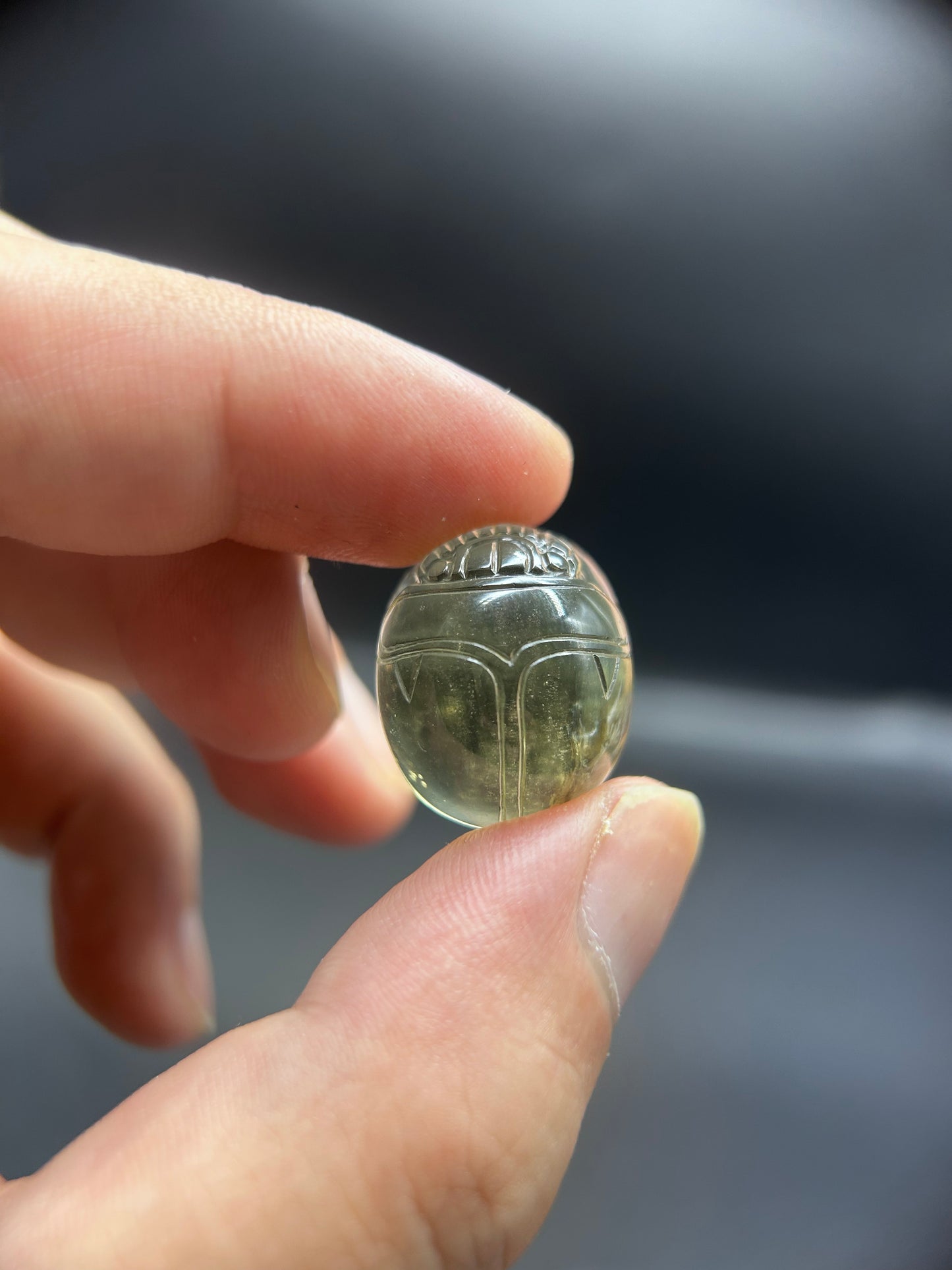 Libyan Desert Glass Scarab Ornament – Handcrafted Egyptian Amulet for Protection & Rebirth 20*18mm