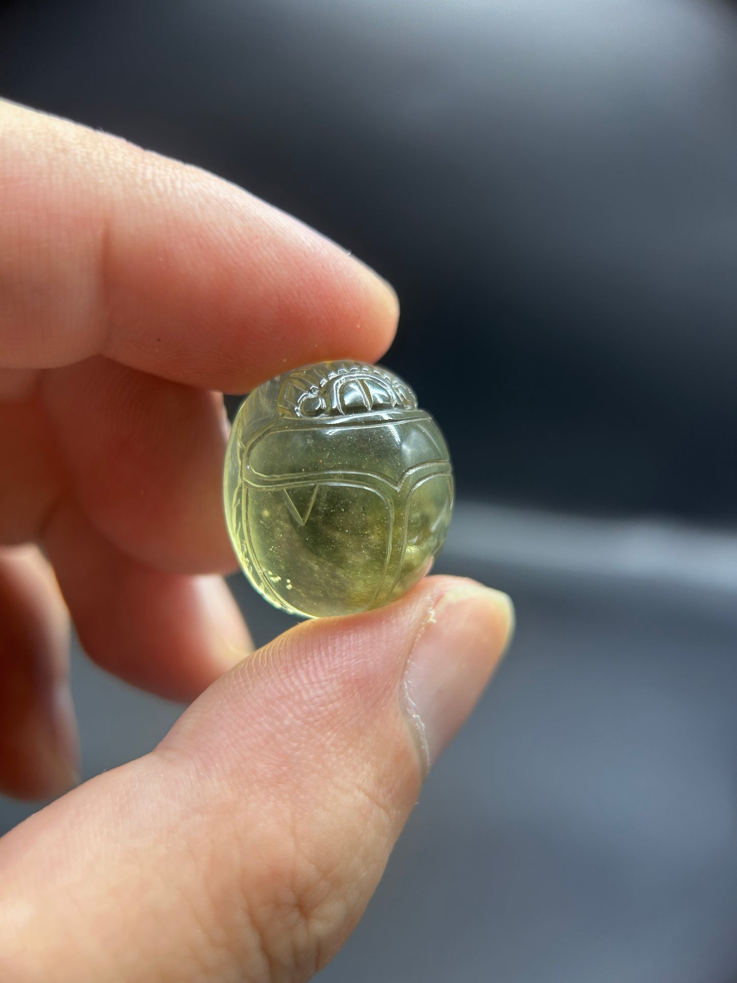 Libyan Desert Glass Scarab Ornament – Handcrafted Egyptian Amulet for Protection & Rebirth 20*18mm