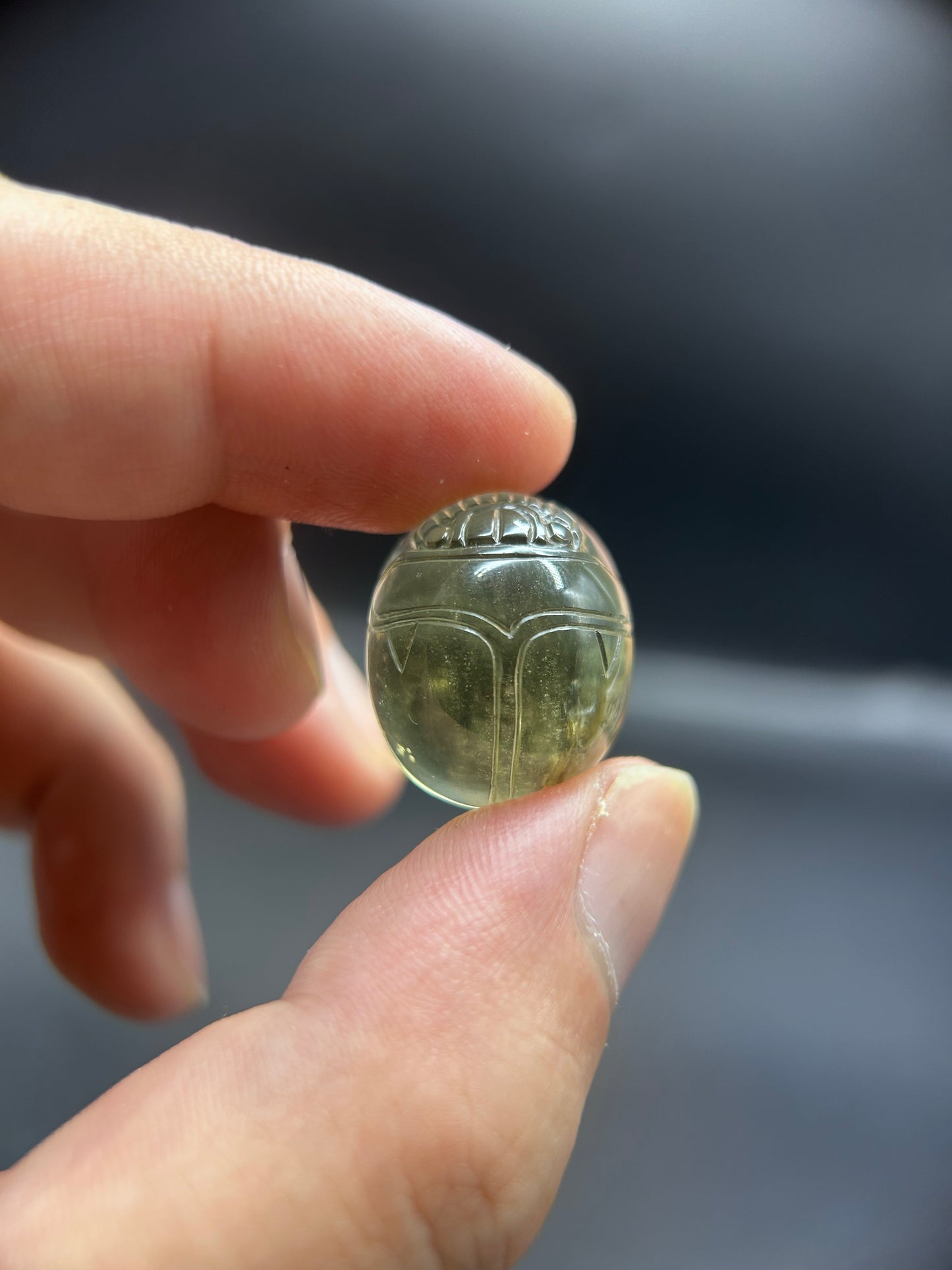 Libyan Desert Glass Scarab Ornament – Handcrafted Egyptian Amulet for Protection & Rebirth 20*18mm