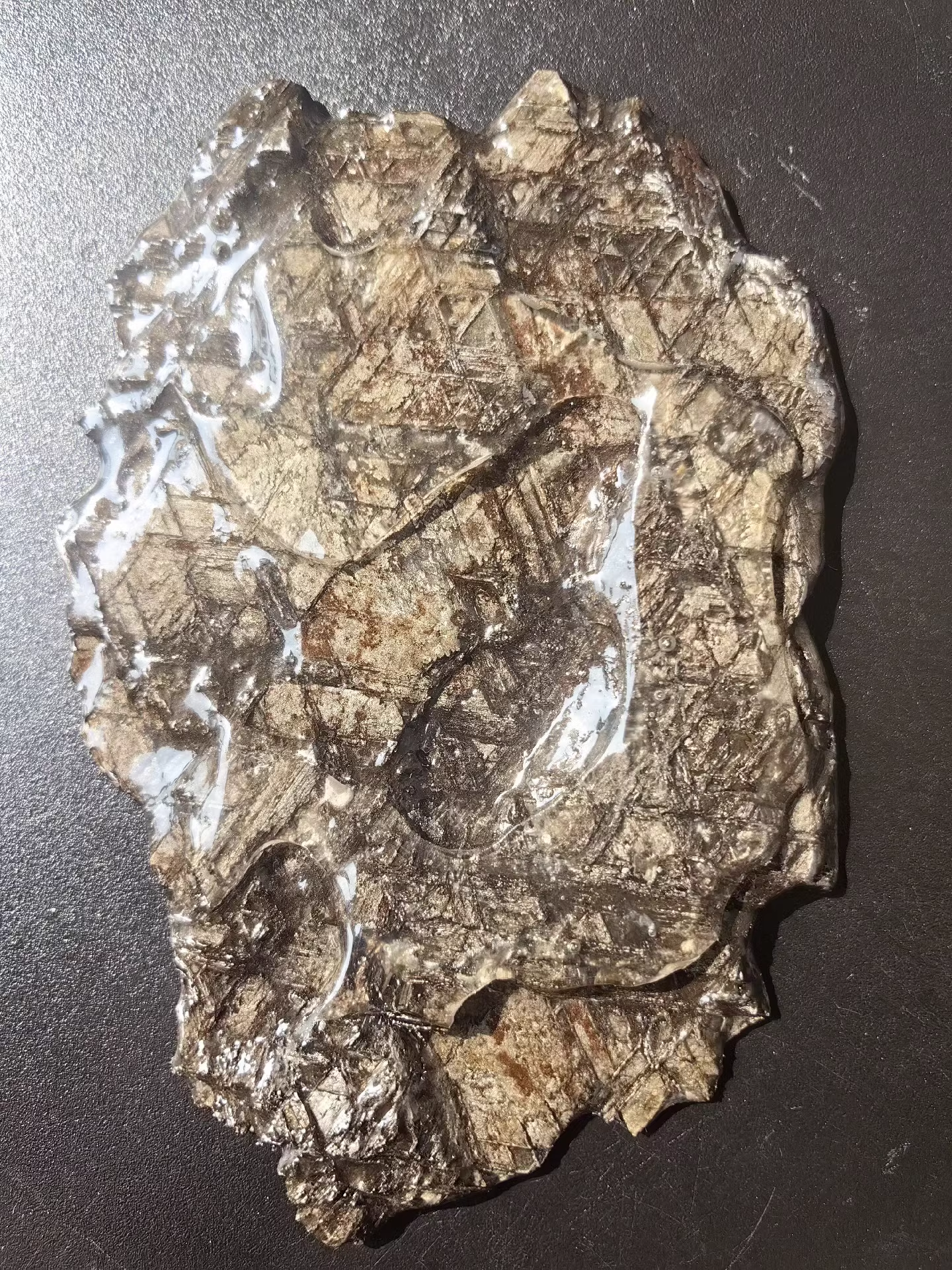 Museum Class Natural Muonionalusta meteorite/Meteorite Specimen/Meteorite Slice/Sweden Meteorite/Meteorite Chip/Meteorite Fragment 822 Grams