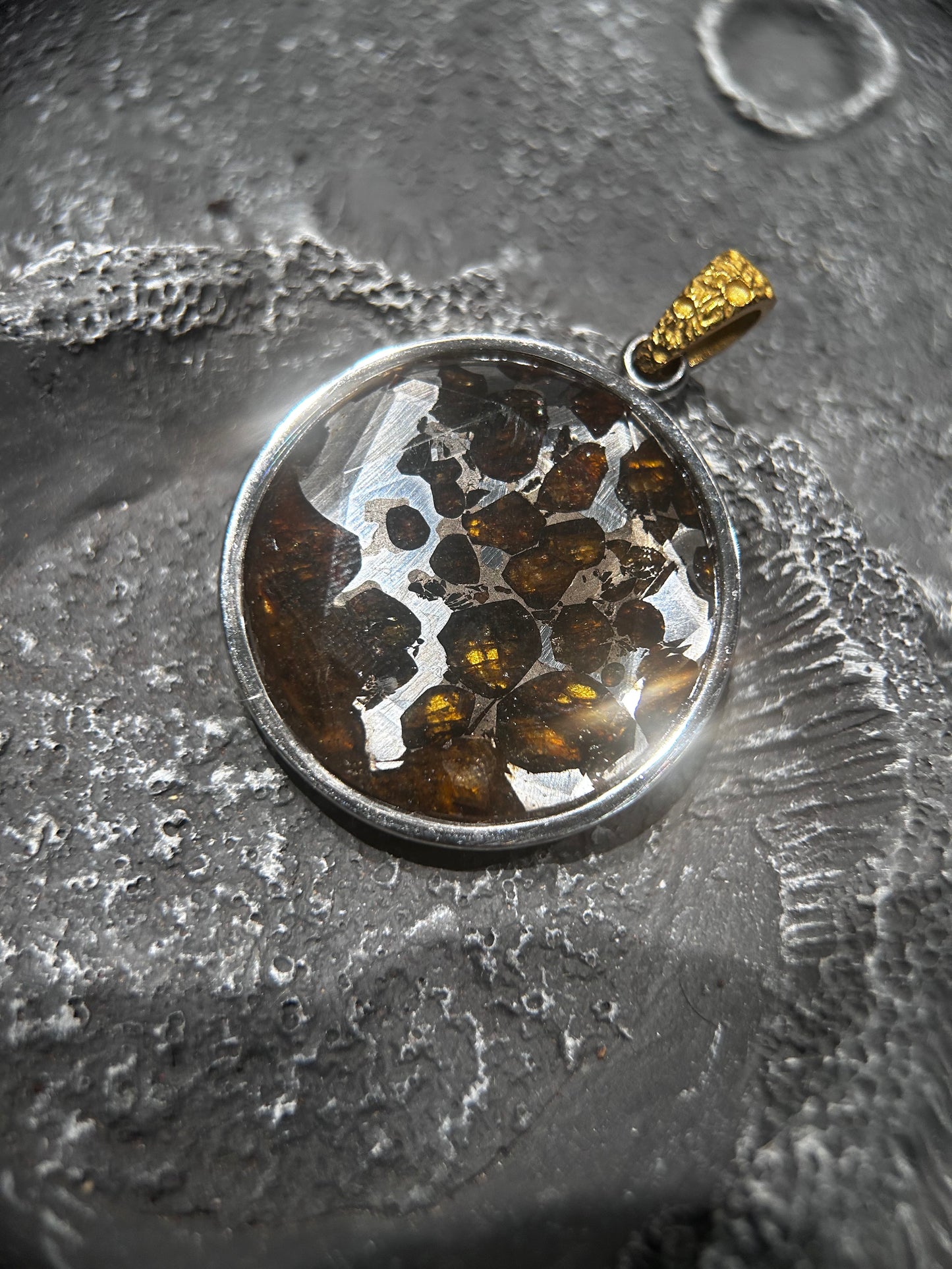Sericho Pallasite meteorite pendant jewelry necklace
