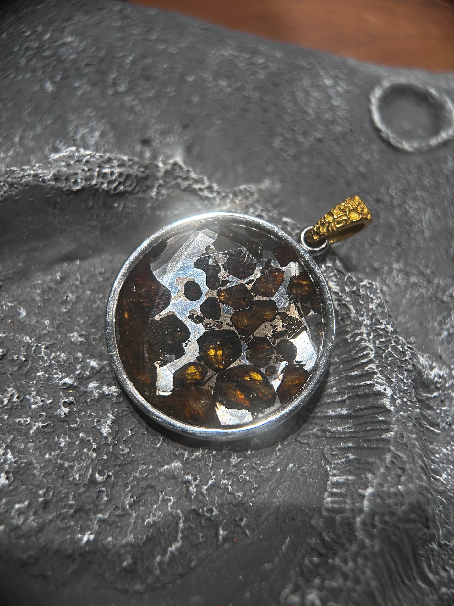 Sericho Pallasite meteorite pendant jewelry necklace