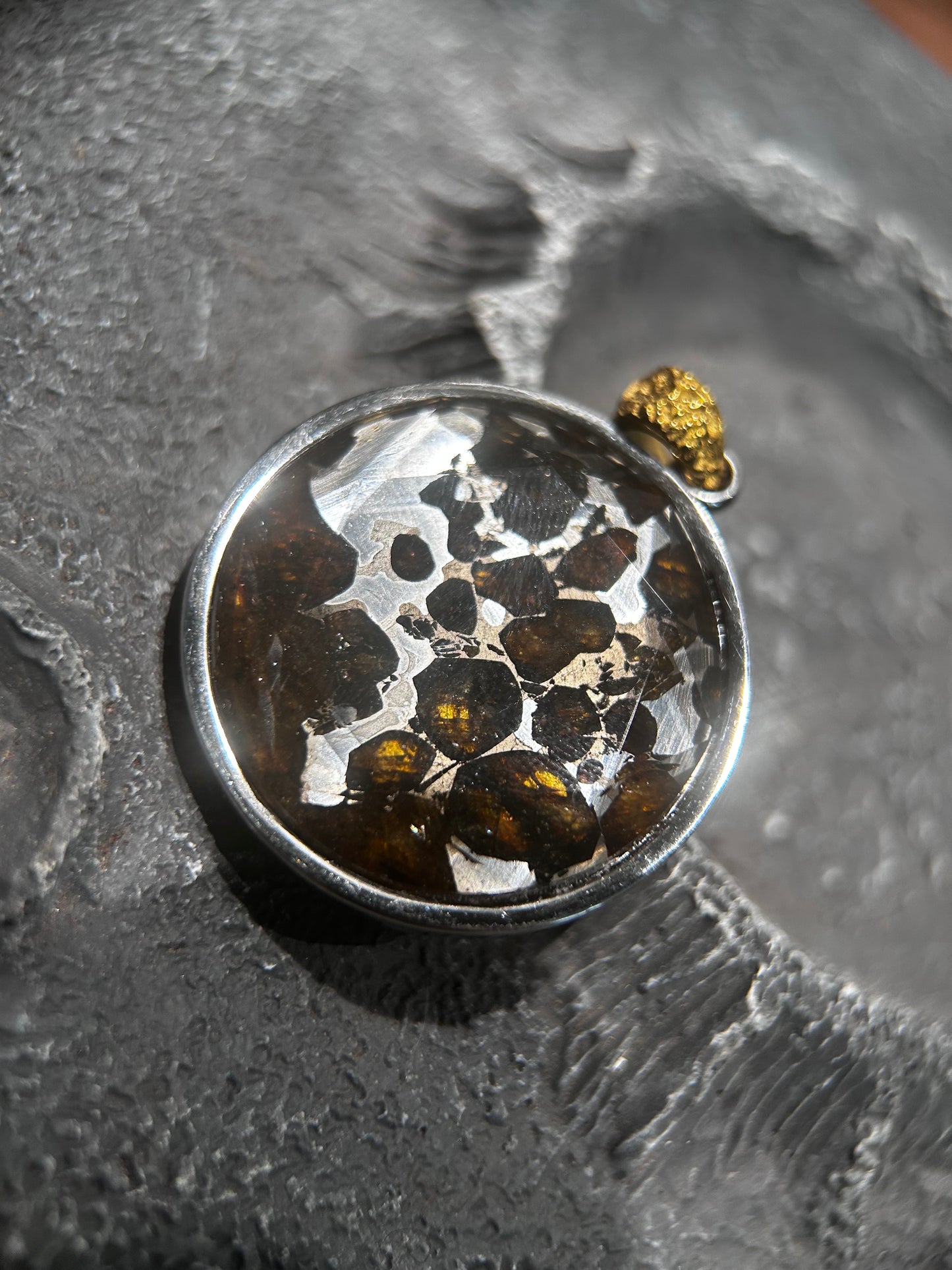 Sericho Pallasite meteorite pendant jewelry necklace