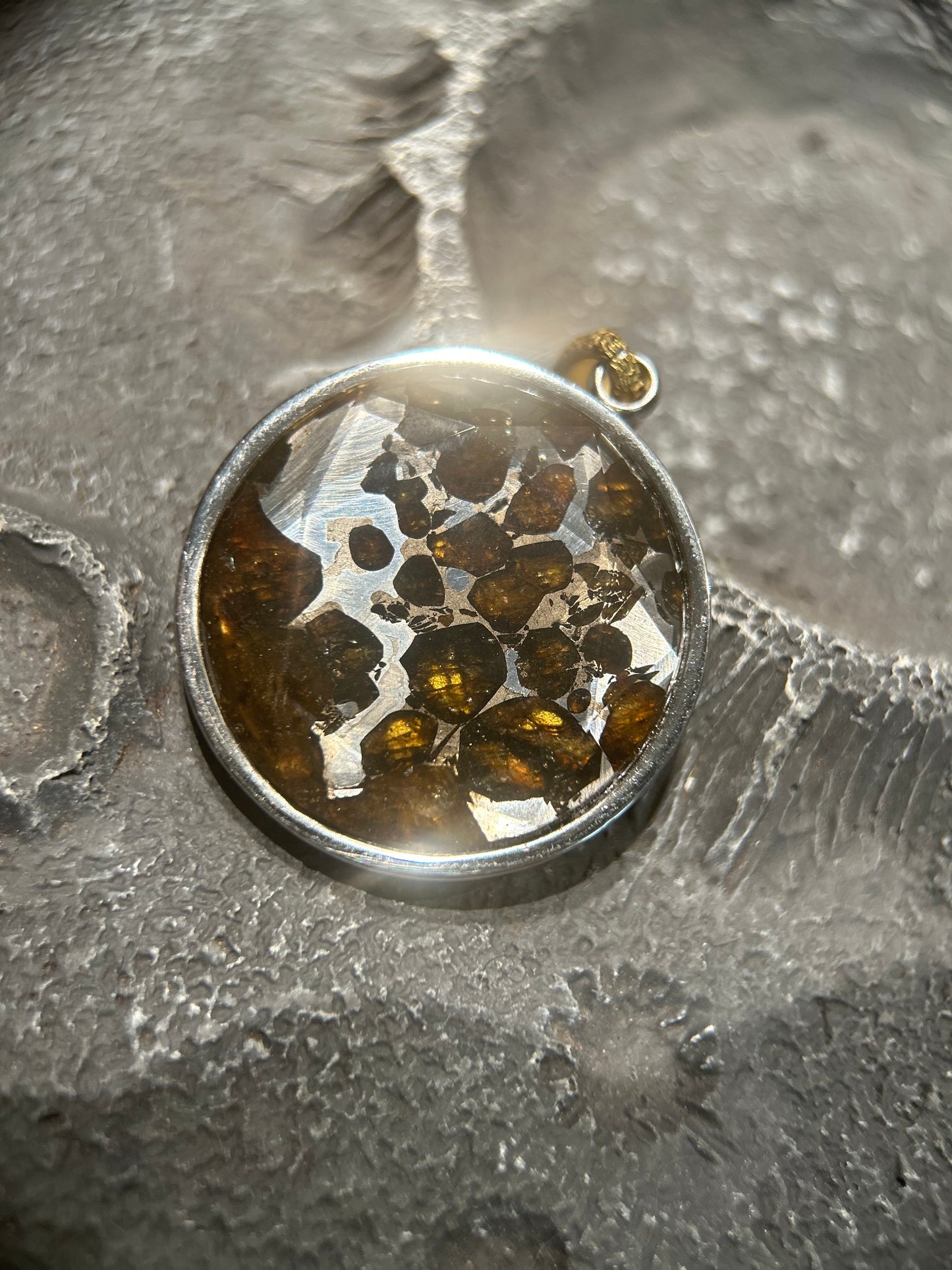 Sericho Pallasite meteorite pendant jewelry necklace