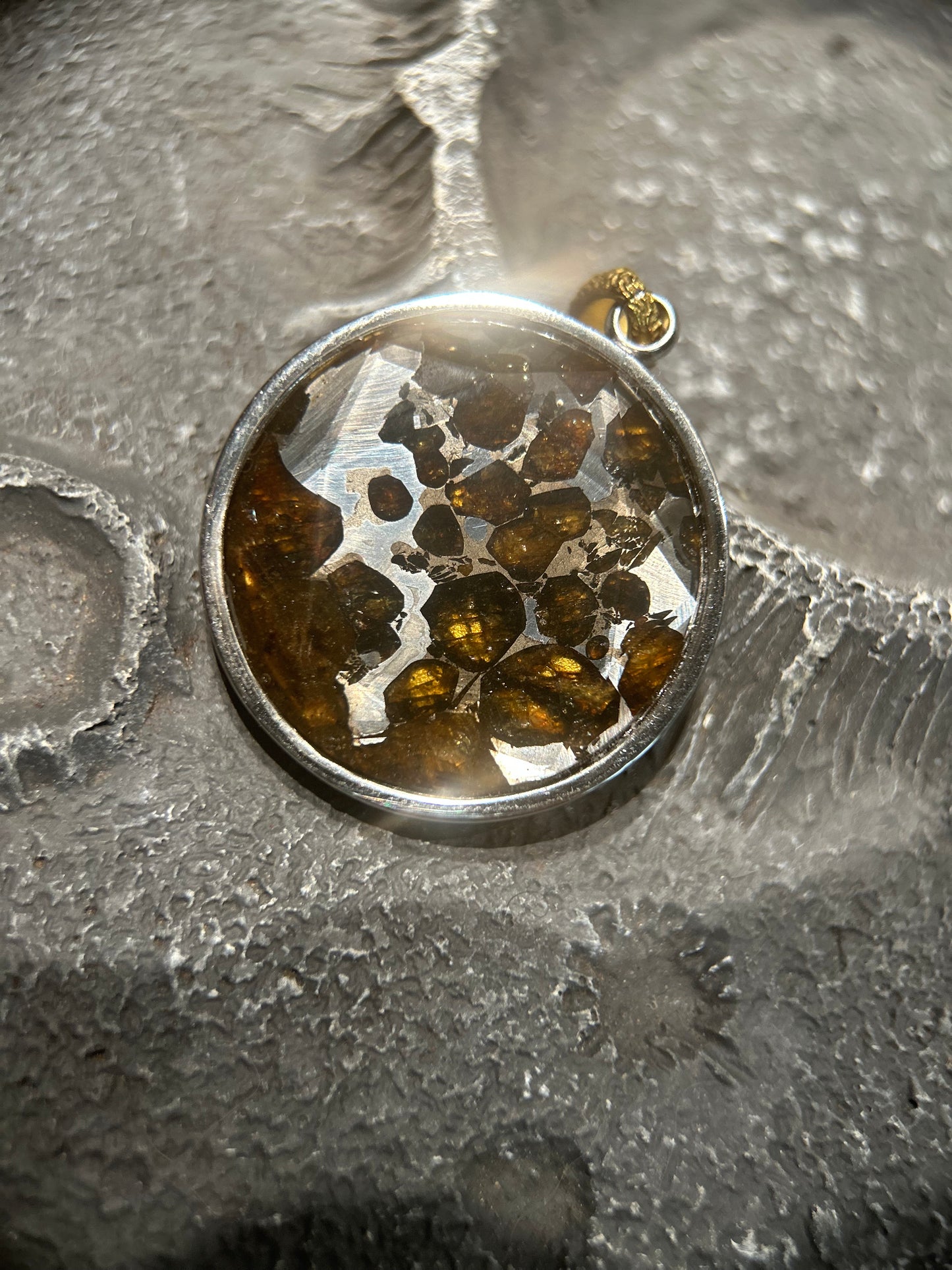 Sericho Pallasite meteorite pendant jewelry necklace