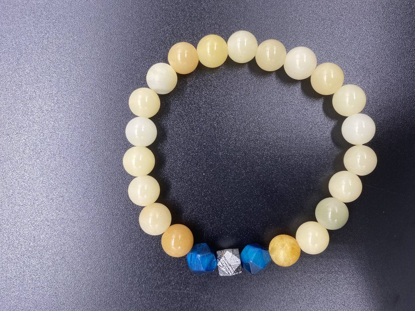 Unique Handmade Women's Pearl Meteorite Bracelet with Natural Crystals and Meteorite