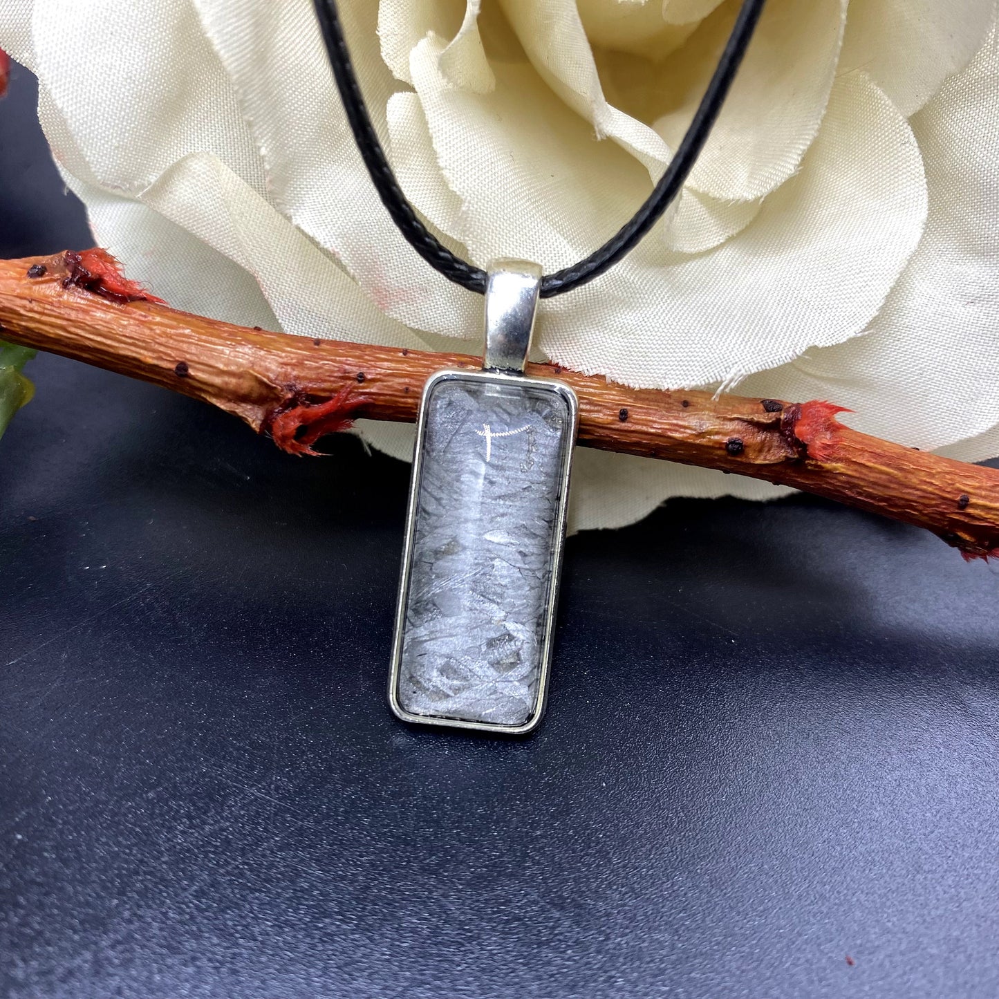 Iron meteorite Natural meteorite carving pendant! Rectangle Meteorite Pendant Necklace