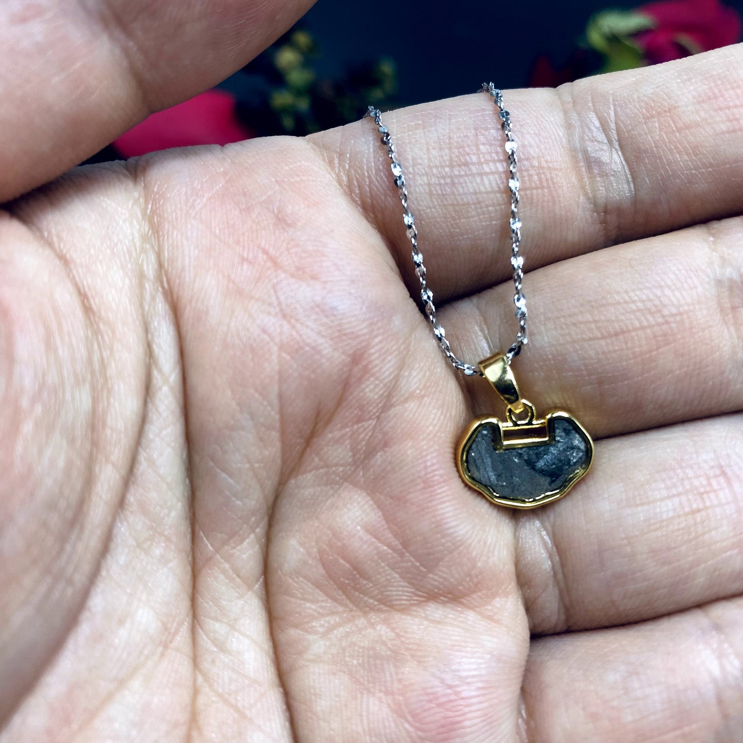Unique Aletai Iron Meteorite Pendant, 925 Sterling Silver Necklace, bracelet, Valentine's gift, Women Cosmic Elegance, Gift For Her
