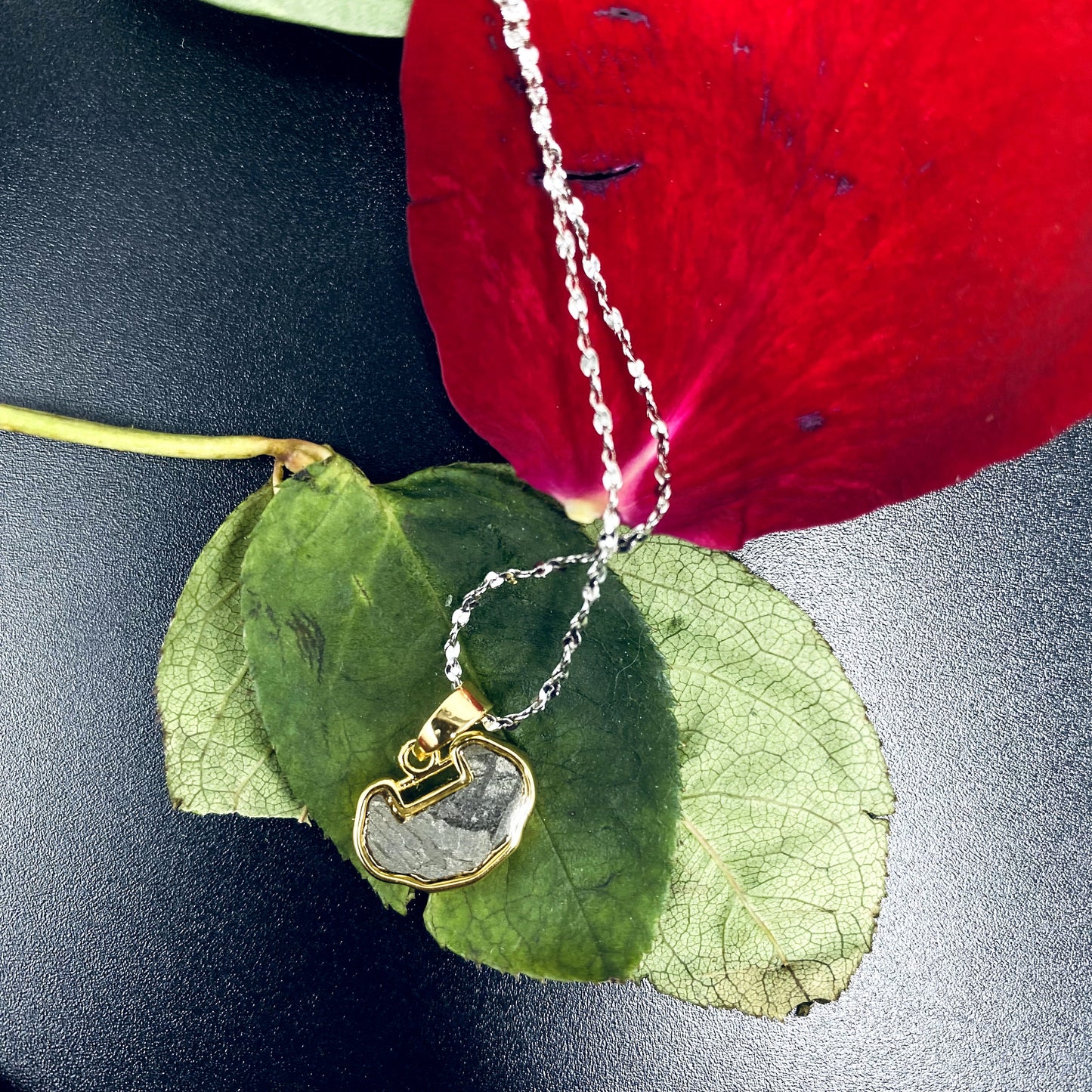 Unique Aletai Iron Meteorite Pendant, 925 Sterling Silver Necklace, bracelet, Valentine's gift, Women Cosmic Elegance, Gift For Her