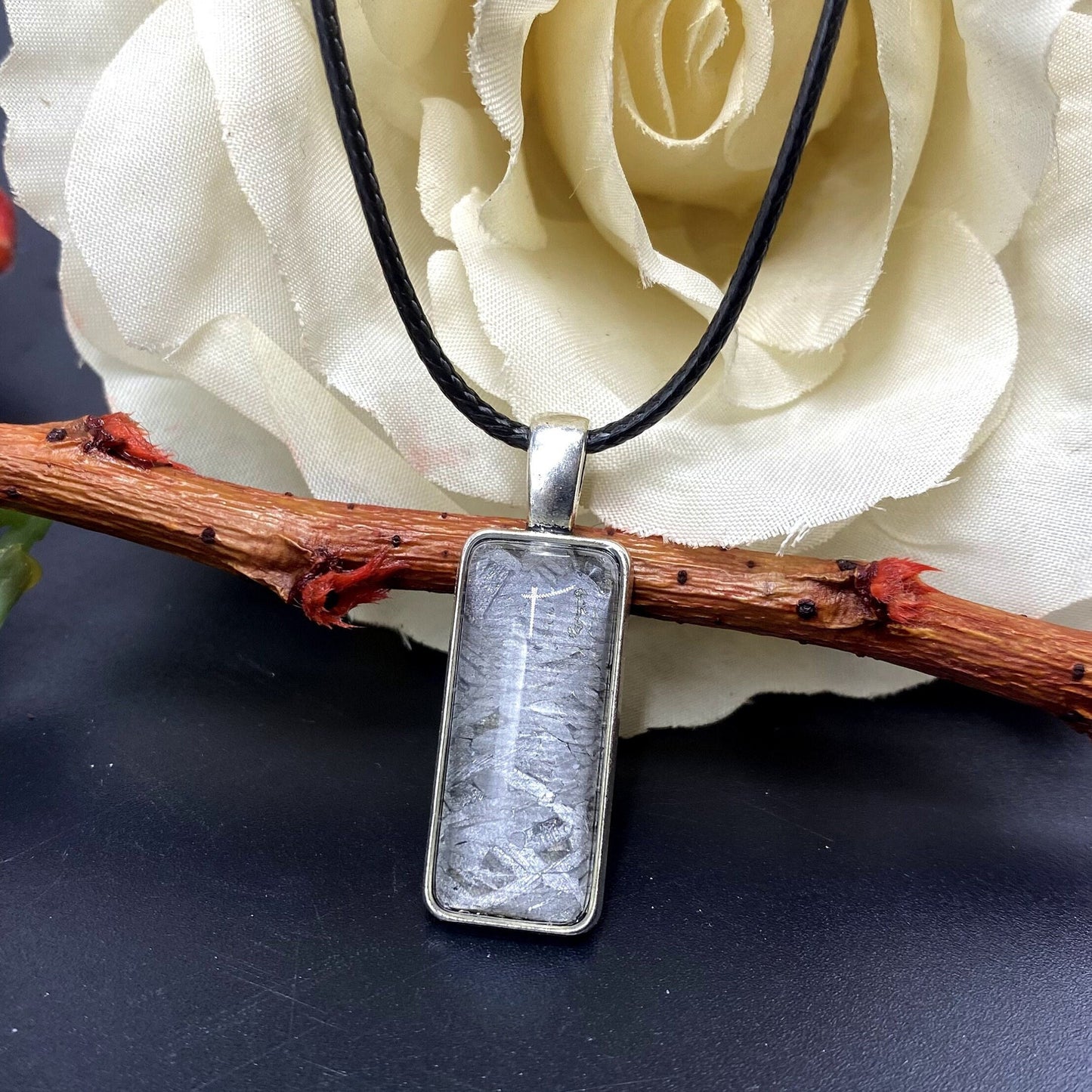 Iron meteorite Natural meteorite carving pendant! Rectangle Meteorite Pendant Necklace
