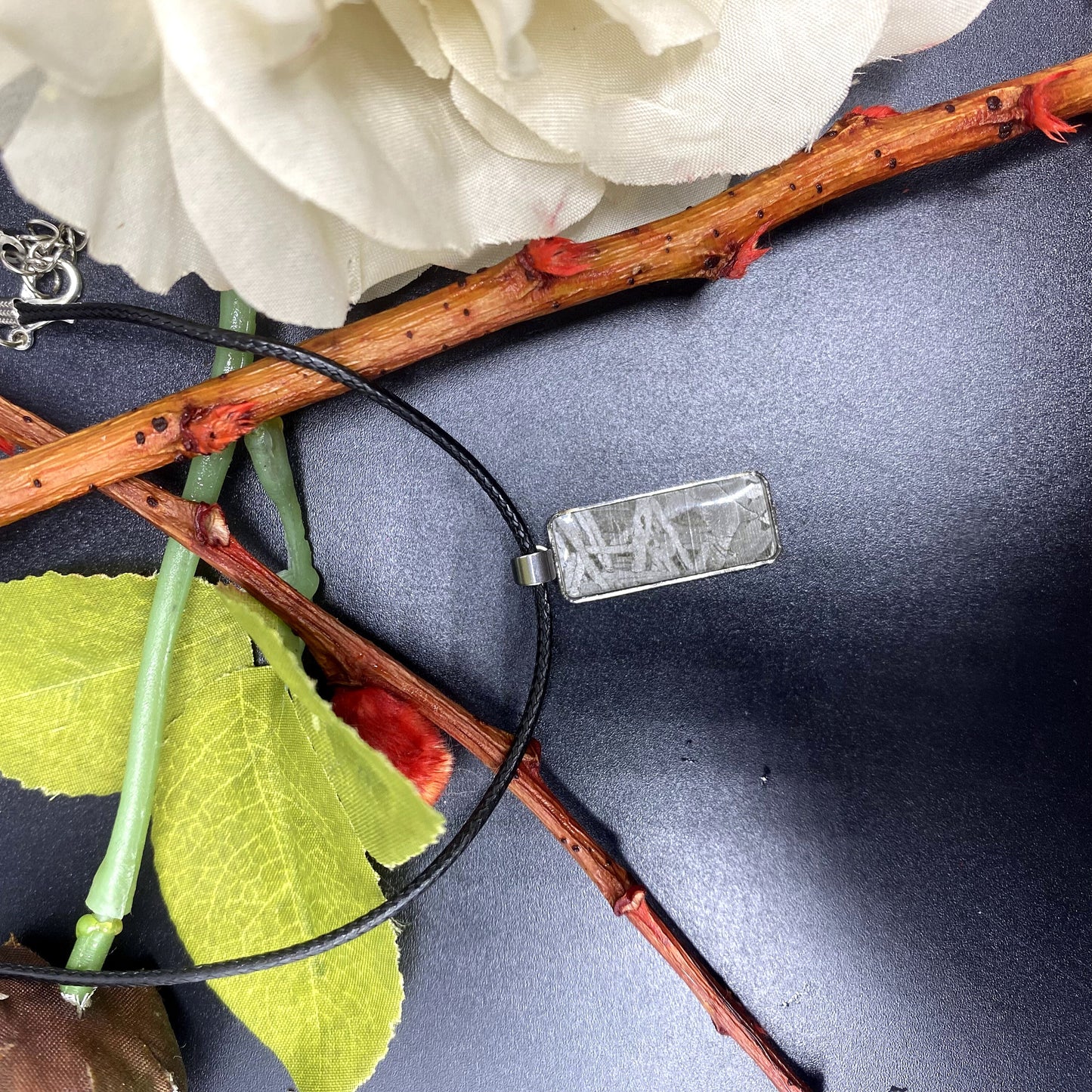 Iron meteorite Natural meteorite carving pendant! Rectangle Meteorite Pendant Necklace