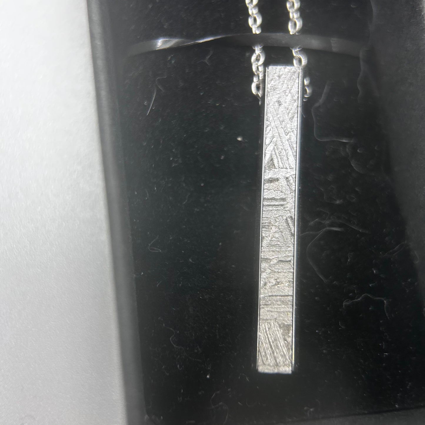 Iron meteorite Necklace pendant,Widmanstätten Pattern,40*58*4.9mm,Handcrafted Space iron Necklace,Unique Celestial Gift.