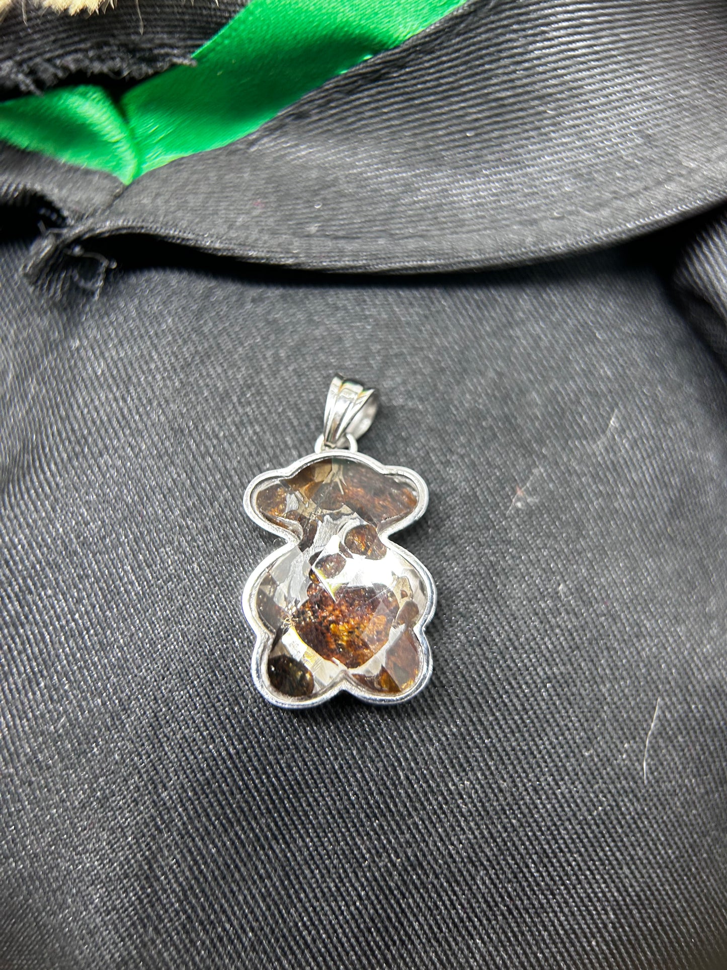 Sericho Pallasite Honey Bear Pendant/Meteorite Pendant/Pallasite Pendant/Pallasite/Meteorite Keychain
