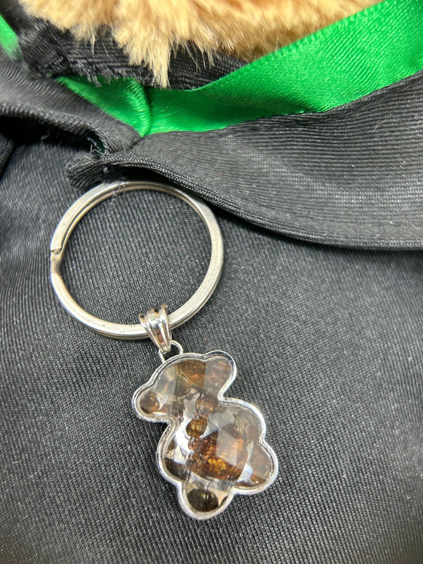Sericho Pallasite Honey Bear Pendant/Meteorite Pendant/Pallasite Pendant/Pallasite/Meteorite Keychain