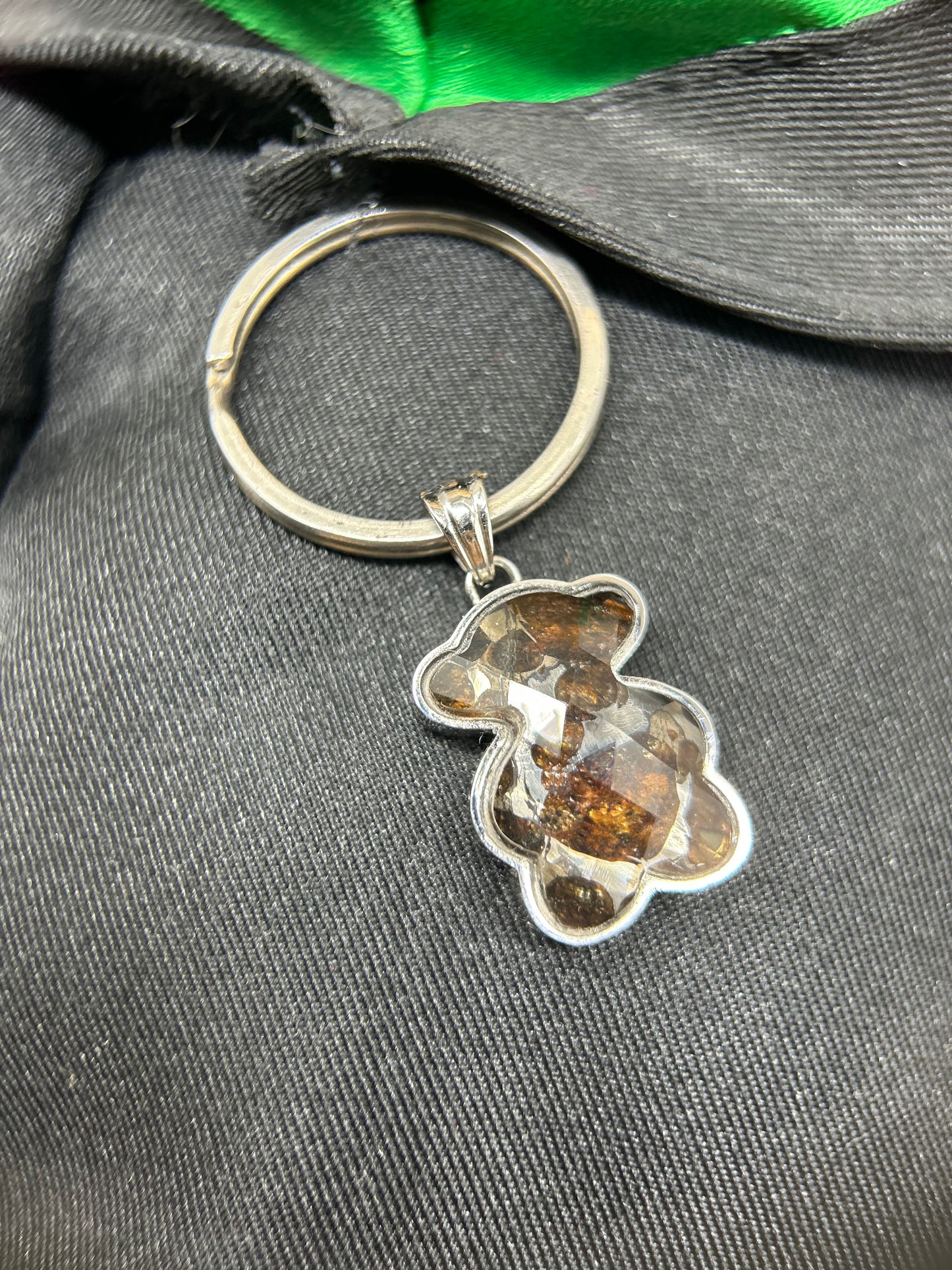 Sericho Pallasite Honey Bear Pendant/Meteorite Pendant/Pallasite Pendant/Pallasite/Meteorite Keychain