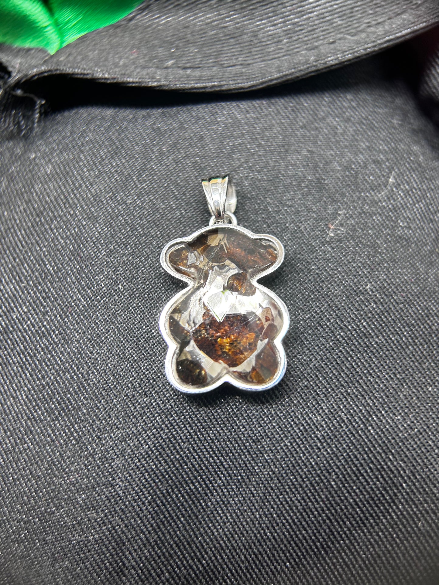 Sericho Pallasite Honey Bear Pendant/Meteorite Pendant/Pallasite Pendant/Pallasite/Meteorite Keychain