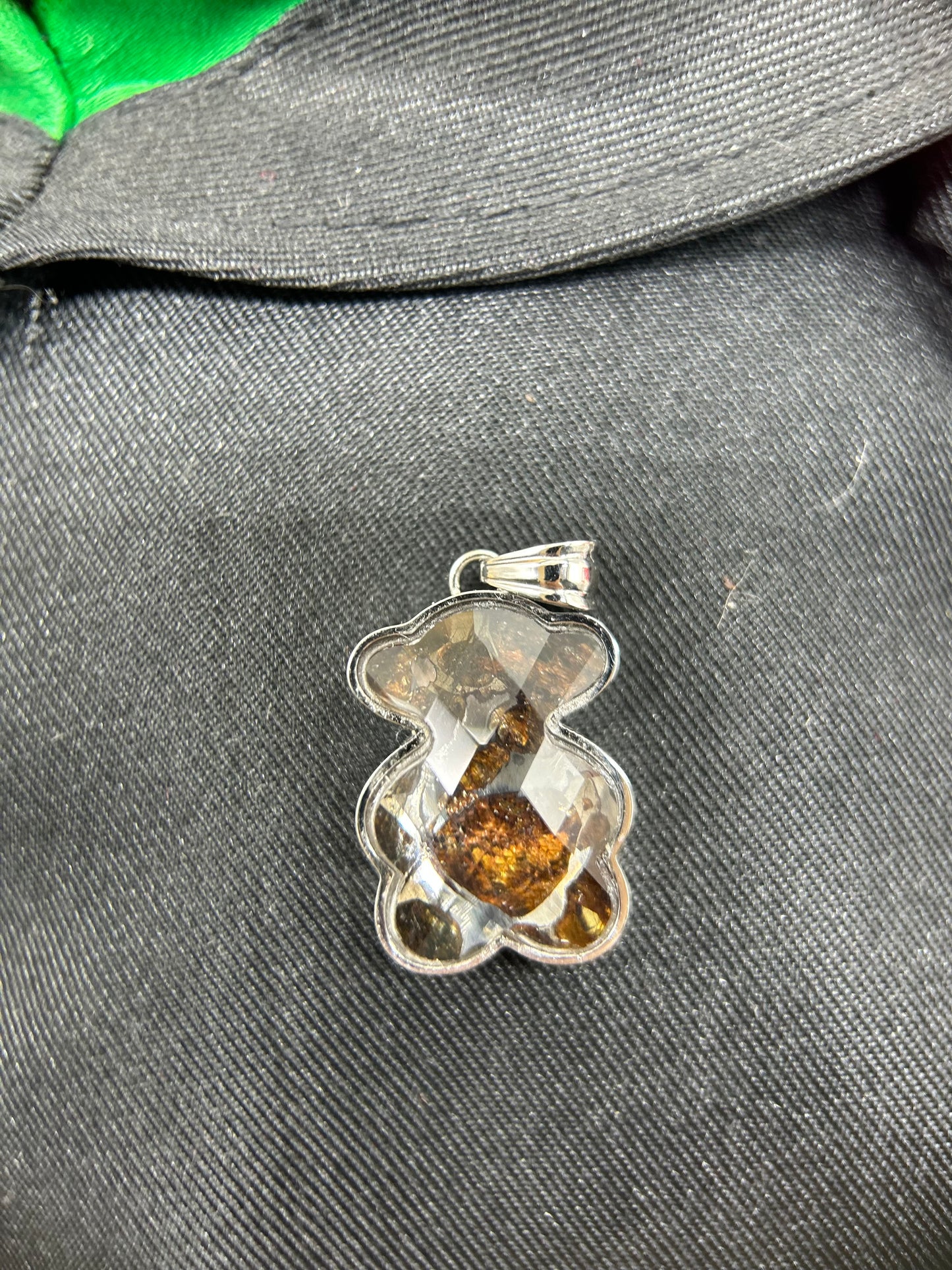 Sericho Pallasite Honey Bear Pendant/Meteorite Pendant/Pallasite Pendant/Pallasite/Meteorite Keychain