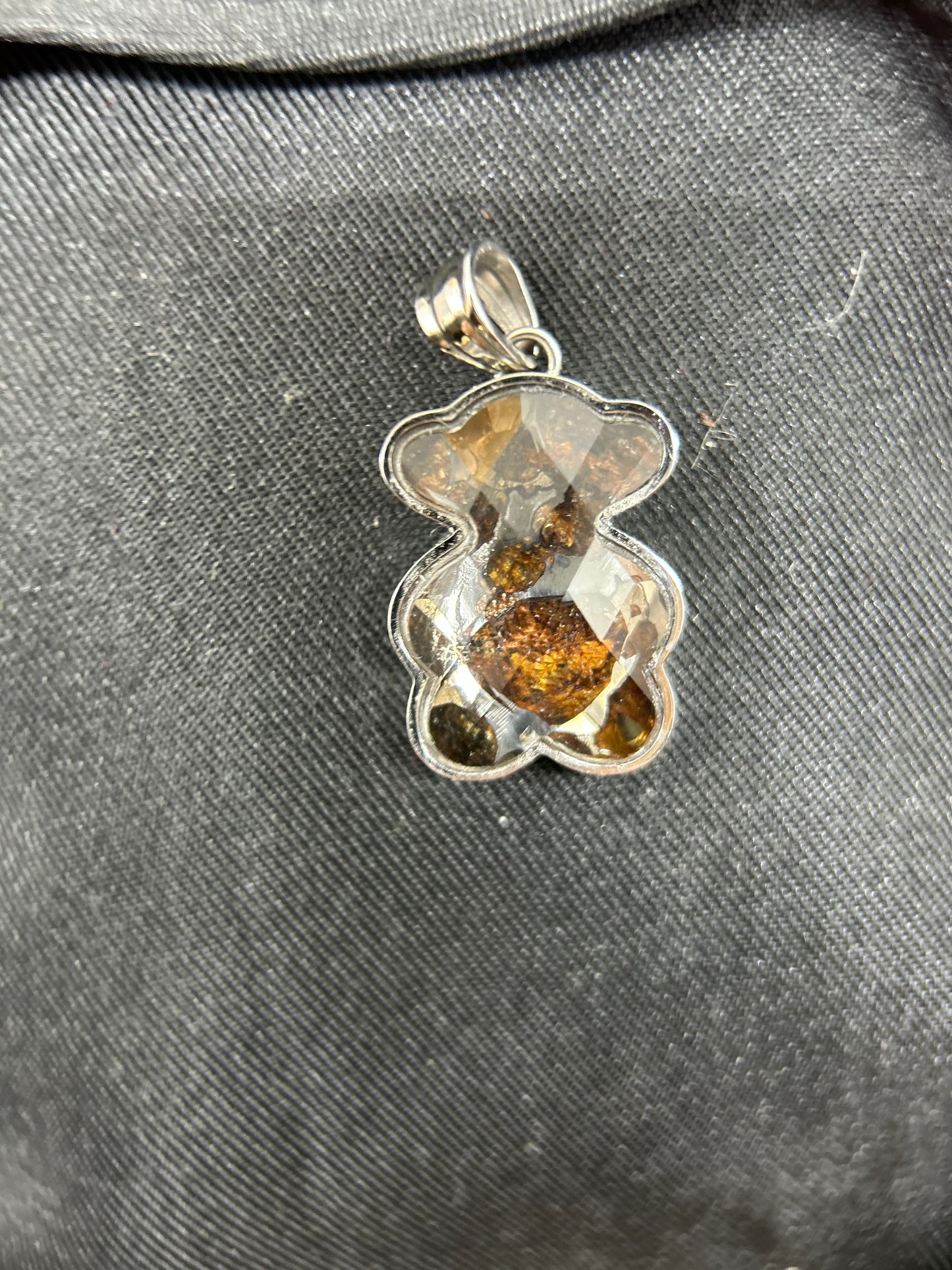 Sericho Pallasite Honey Bear Pendant/Meteorite Pendant/Pallasite Pendant/Pallasite/Meteorite Keychain