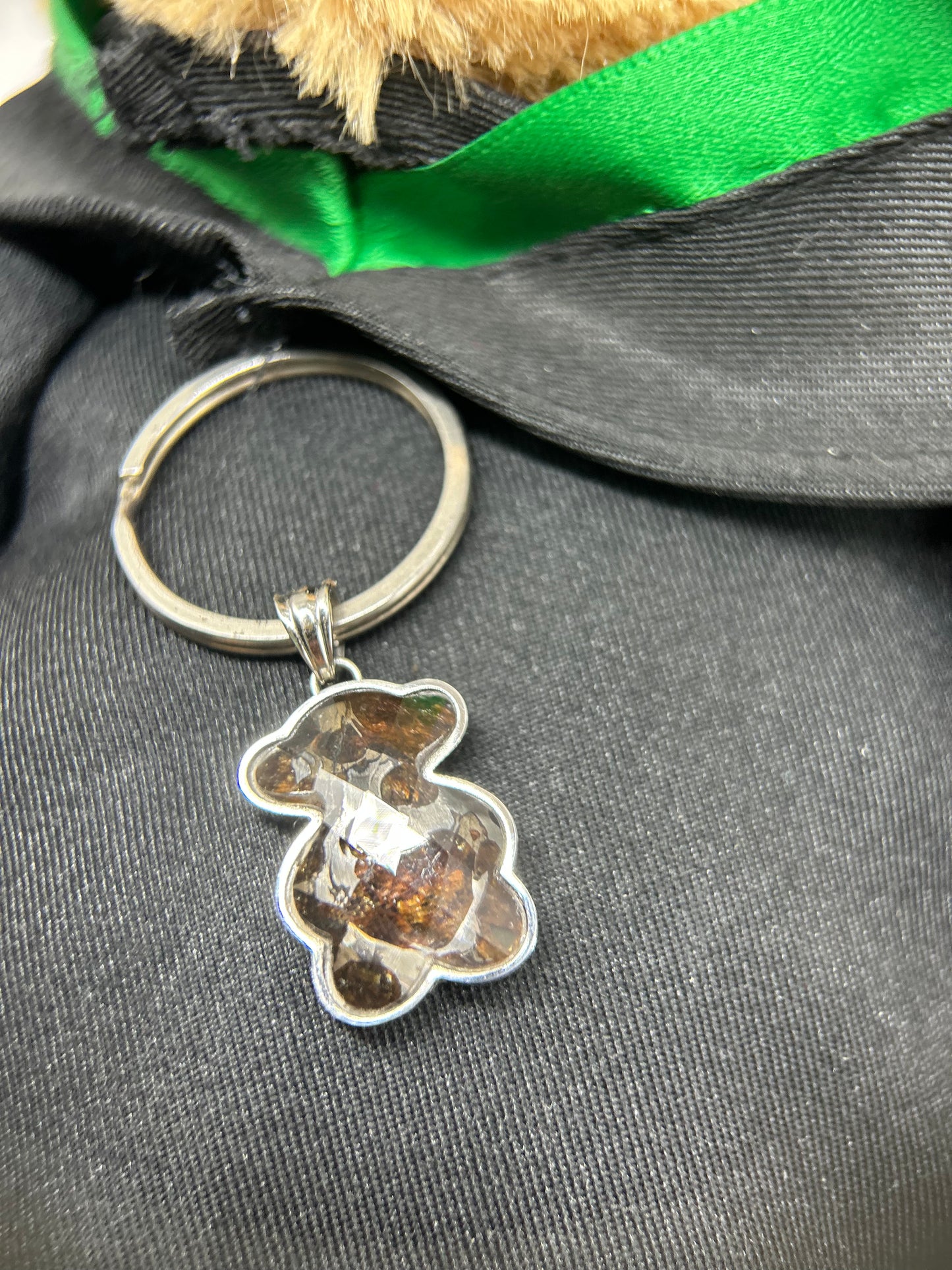 Sericho Pallasite Honey Bear Pendant/Meteorite Pendant/Pallasite Pendant/Pallasite/Meteorite Keychain