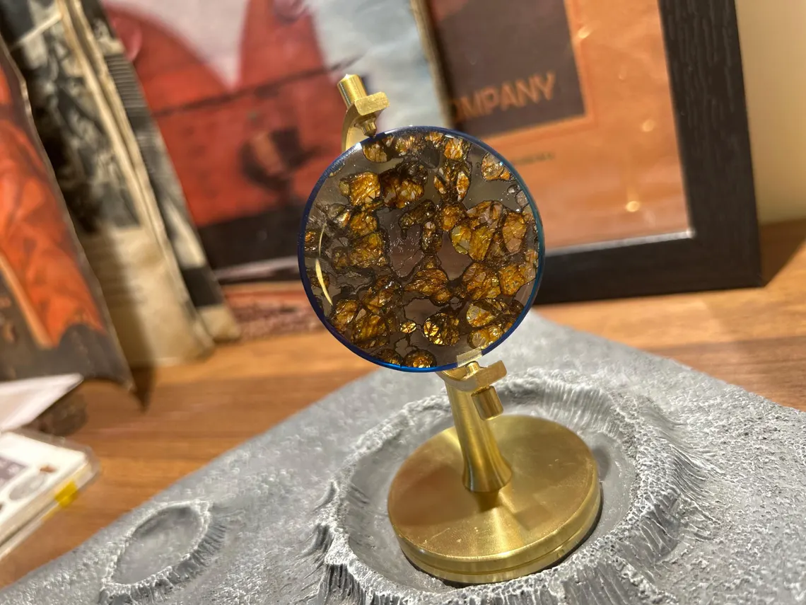 Sericho Pallasite Disk/Meteorite Pendant/Pallasite Pendant/Pallasite/Meteorite Globe