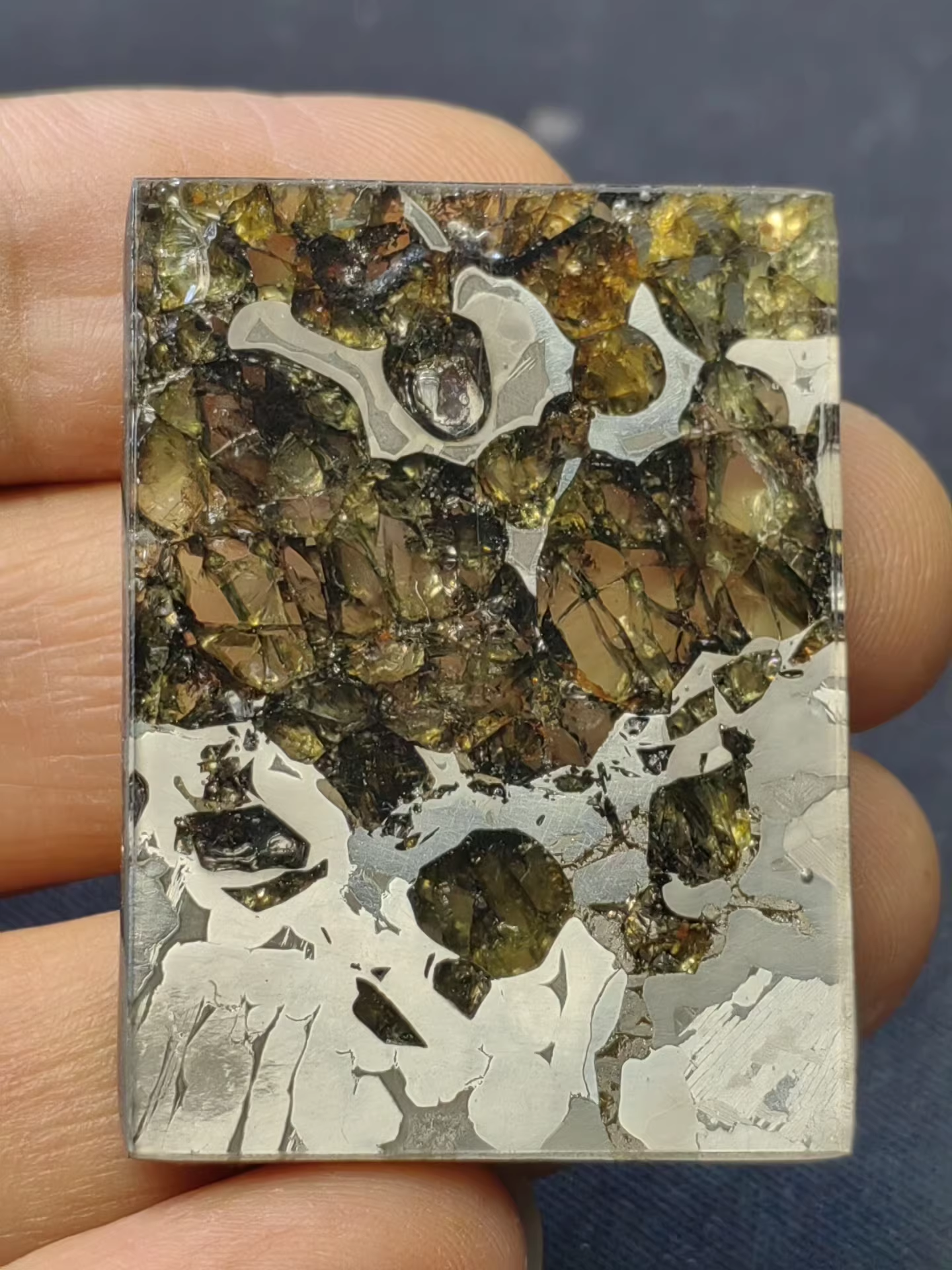 High Olive Seymchan Pallasite/Meteorite Pendant/30*40mm Seymchan Pallasite Pendant/Pallasite/Meteorite Accessories 14grams (Copy)
