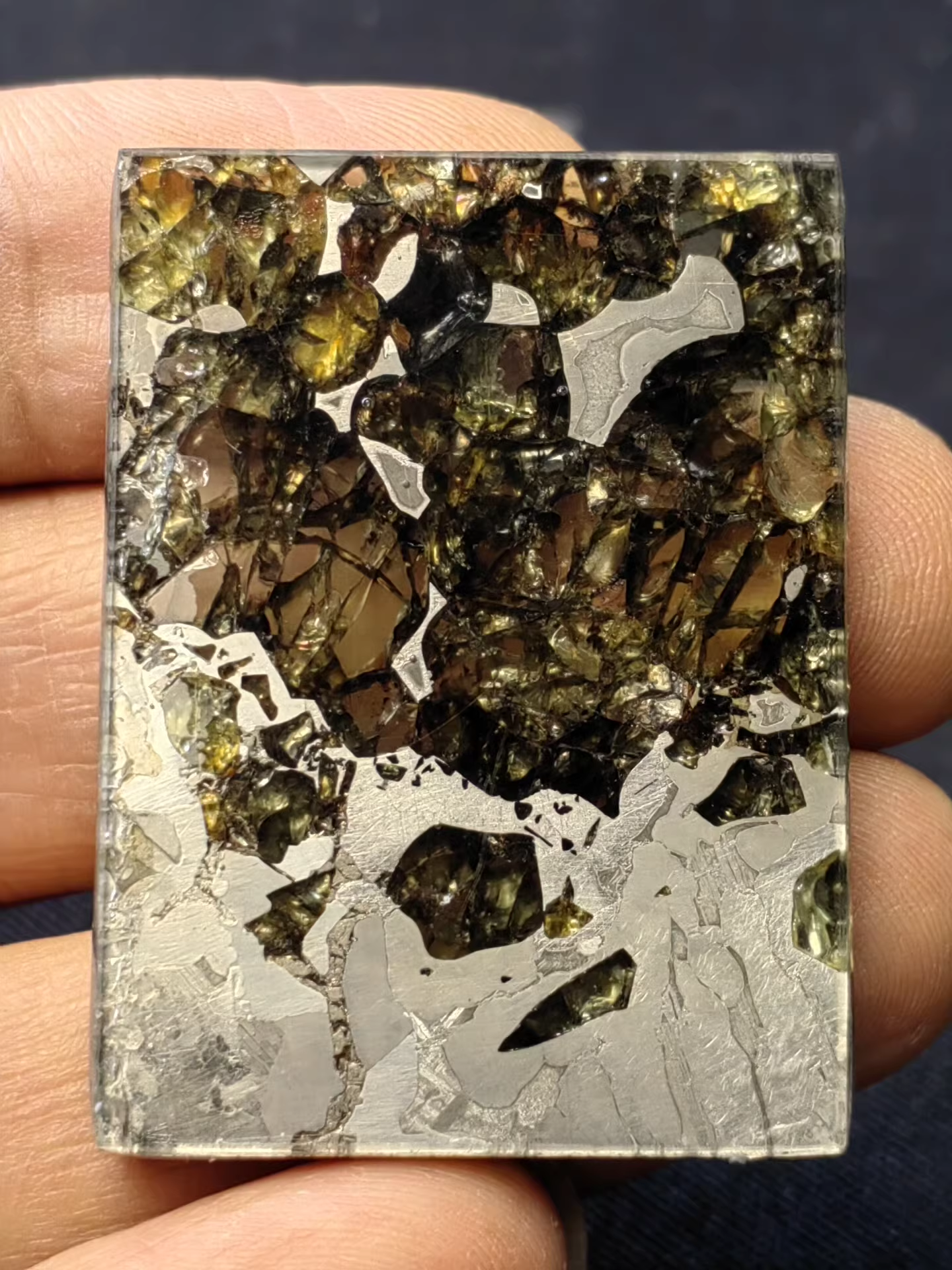 High Olive Seymchan Pallasite/Meteorite Pendant/30*40mm Seymchan Pallasite Pendant/Pallasite/Meteorite Accessories 14grams (Copy)